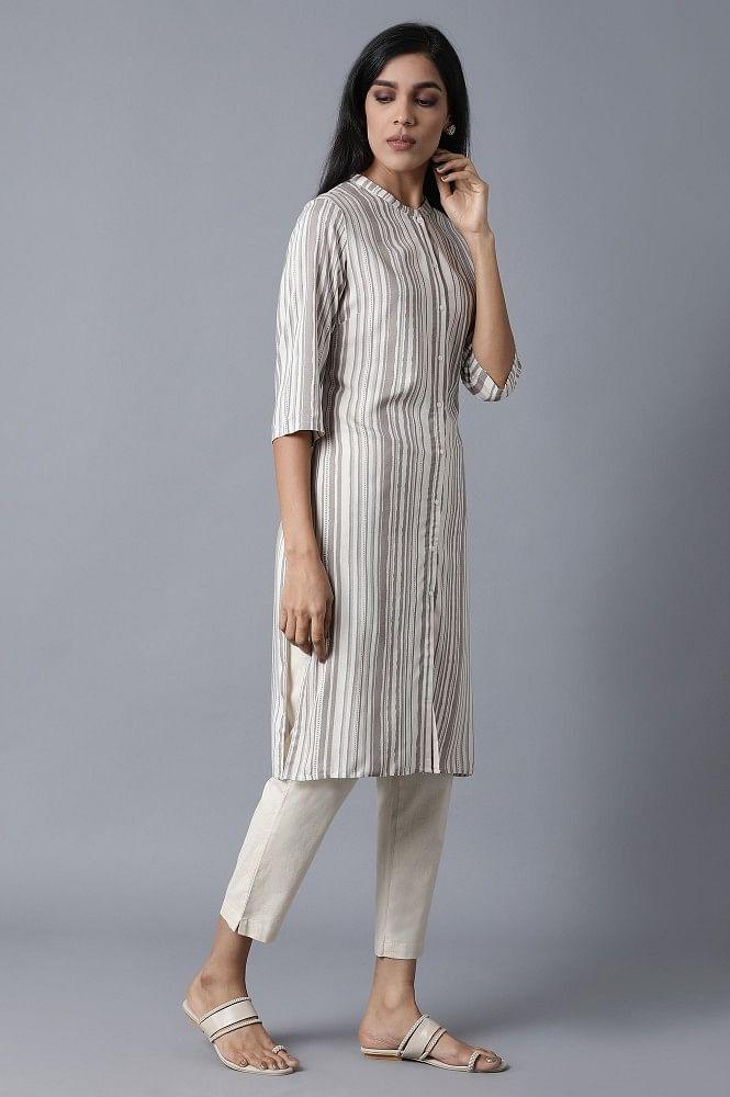 Ecru Straight kurta - Image 4