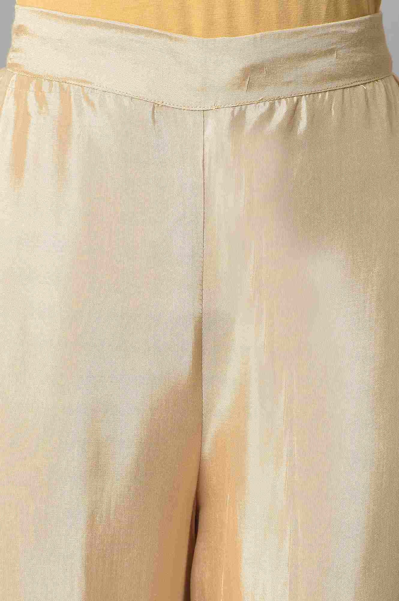 Gold Embellished Shantung Festive Sharara - Image 6