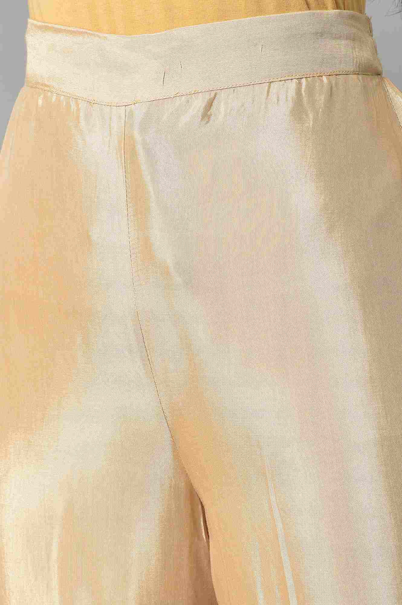 Gold Embellished Shantung Festive Sharara - Image 7