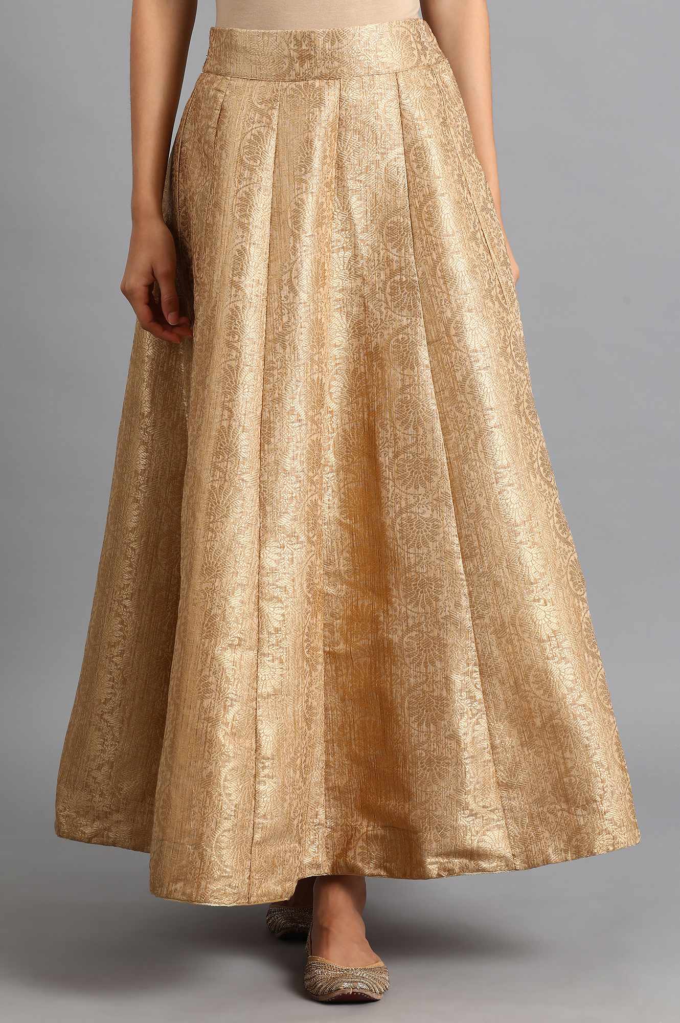 Gold Jacquard Skirt - Image 2