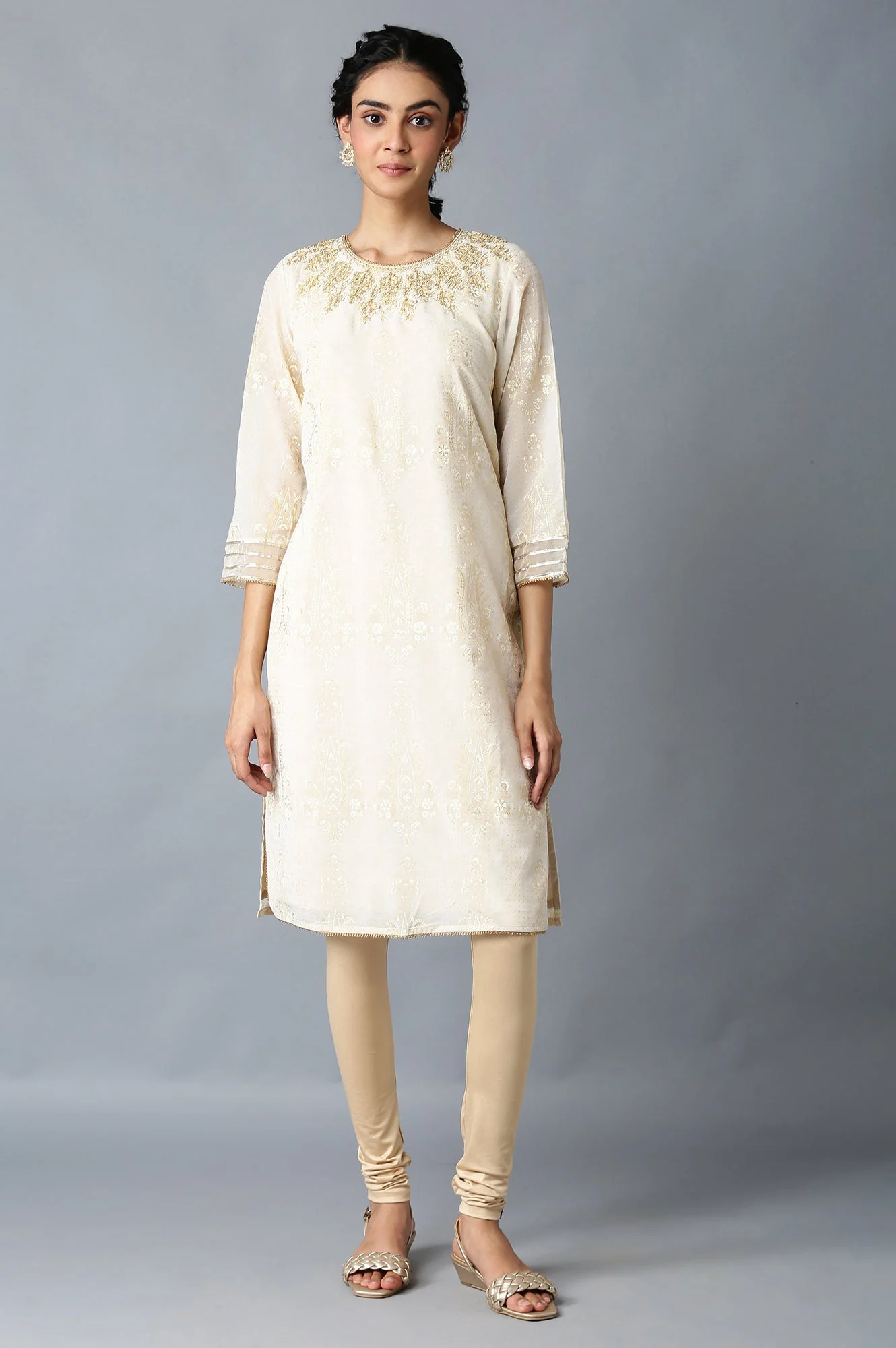 Gold Skin Fit Churidar - Image 5