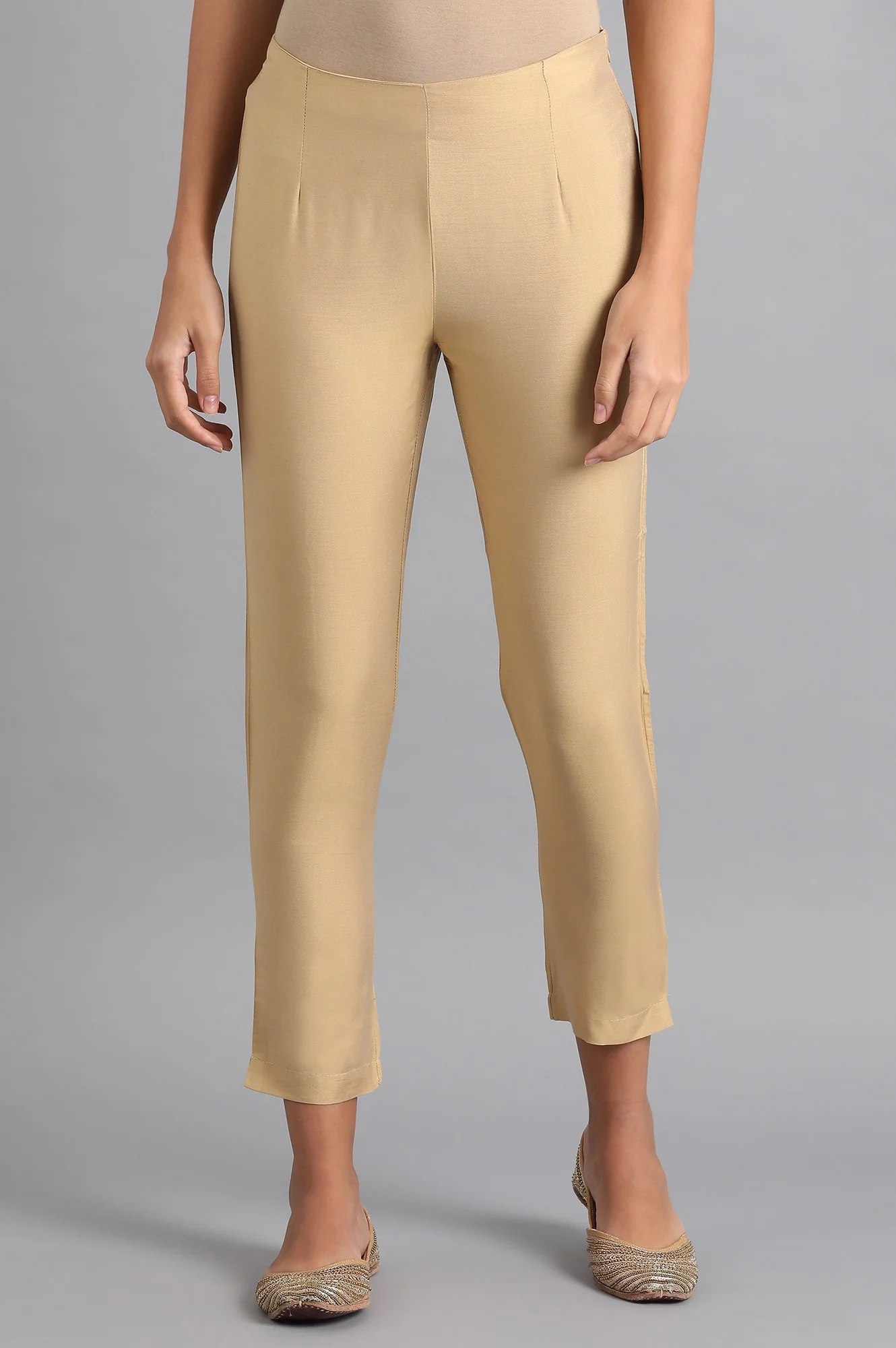Gold Solid Trousers - Image 2