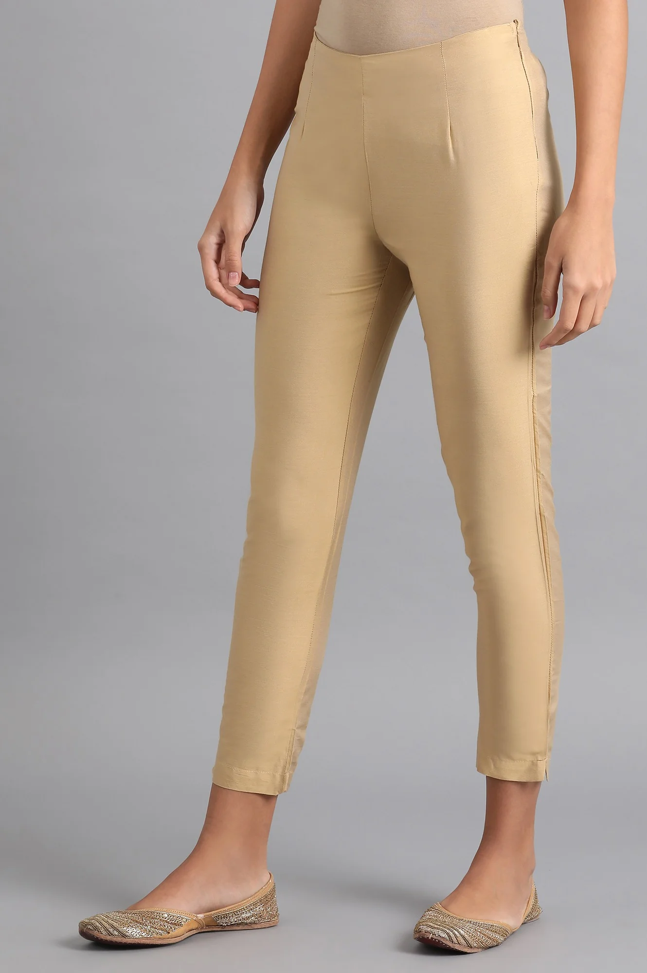 Gold Solid Trousers - Image 3