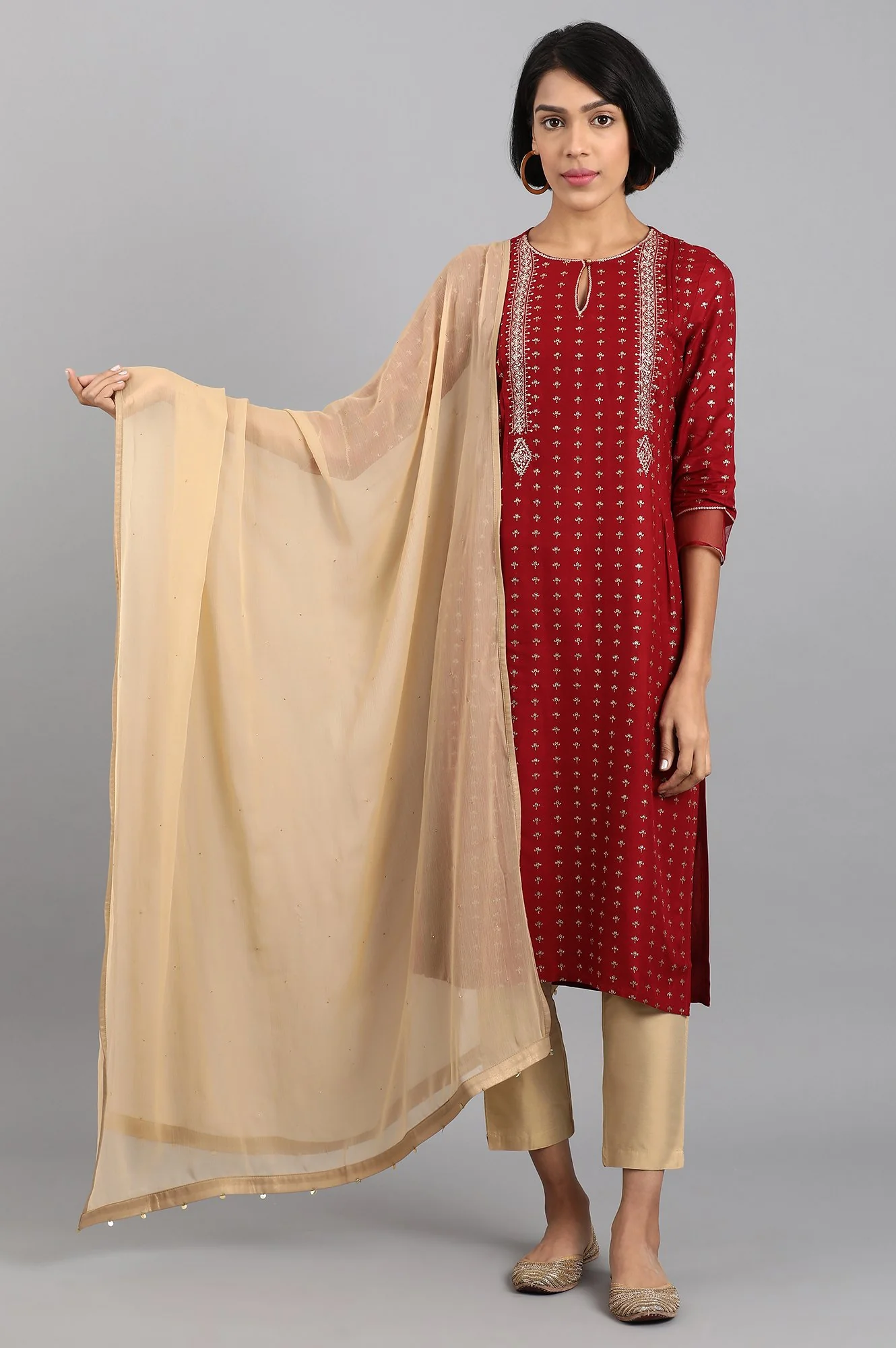 Golden Chiffon Dupatta