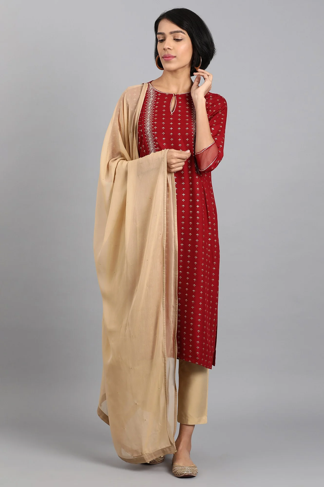 Golden Chiffon Dupatta - Image 3