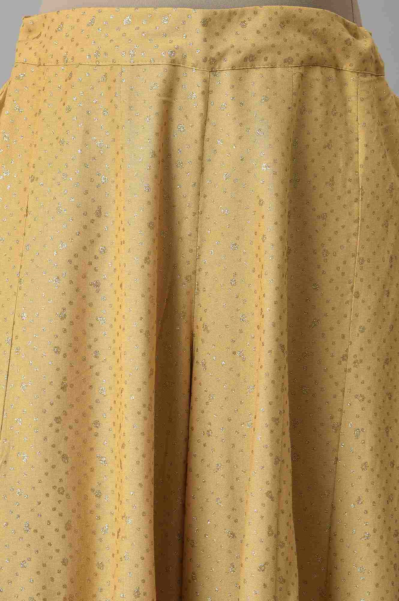 Golden Glitter Rayon Culottes In Polka Dots - Image 6