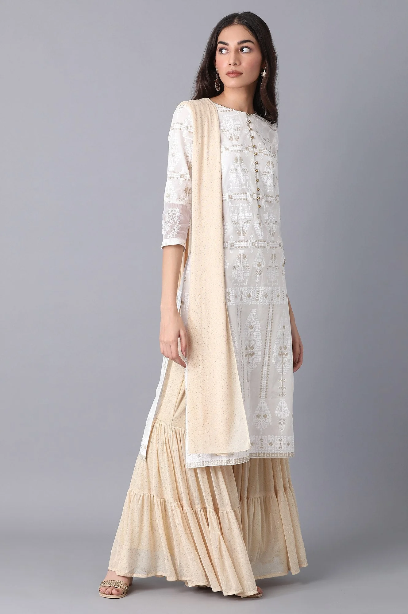 Golden Printed Dupatta - Image 2