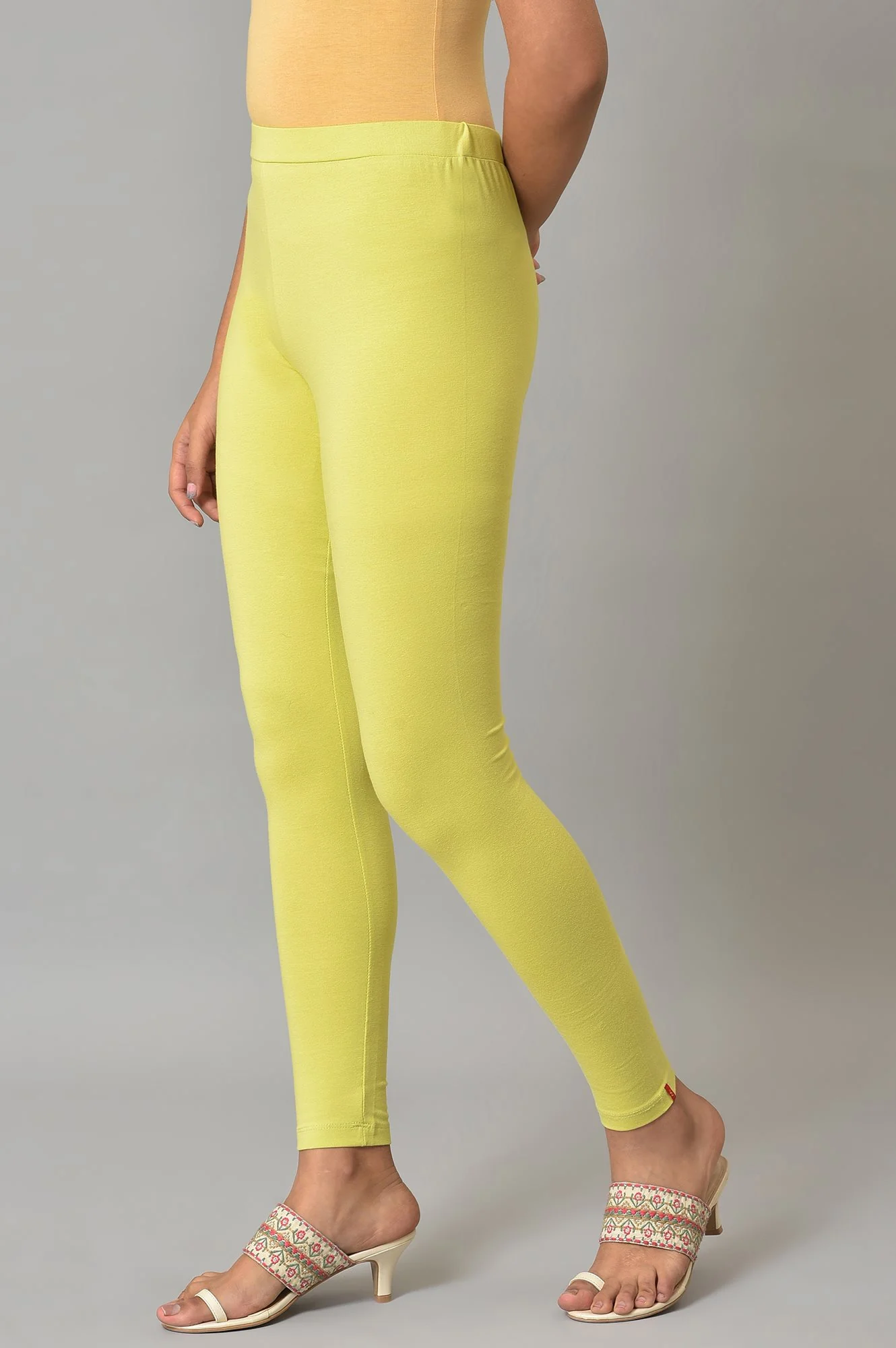 Green Cotton Jersey Tights - Image 3