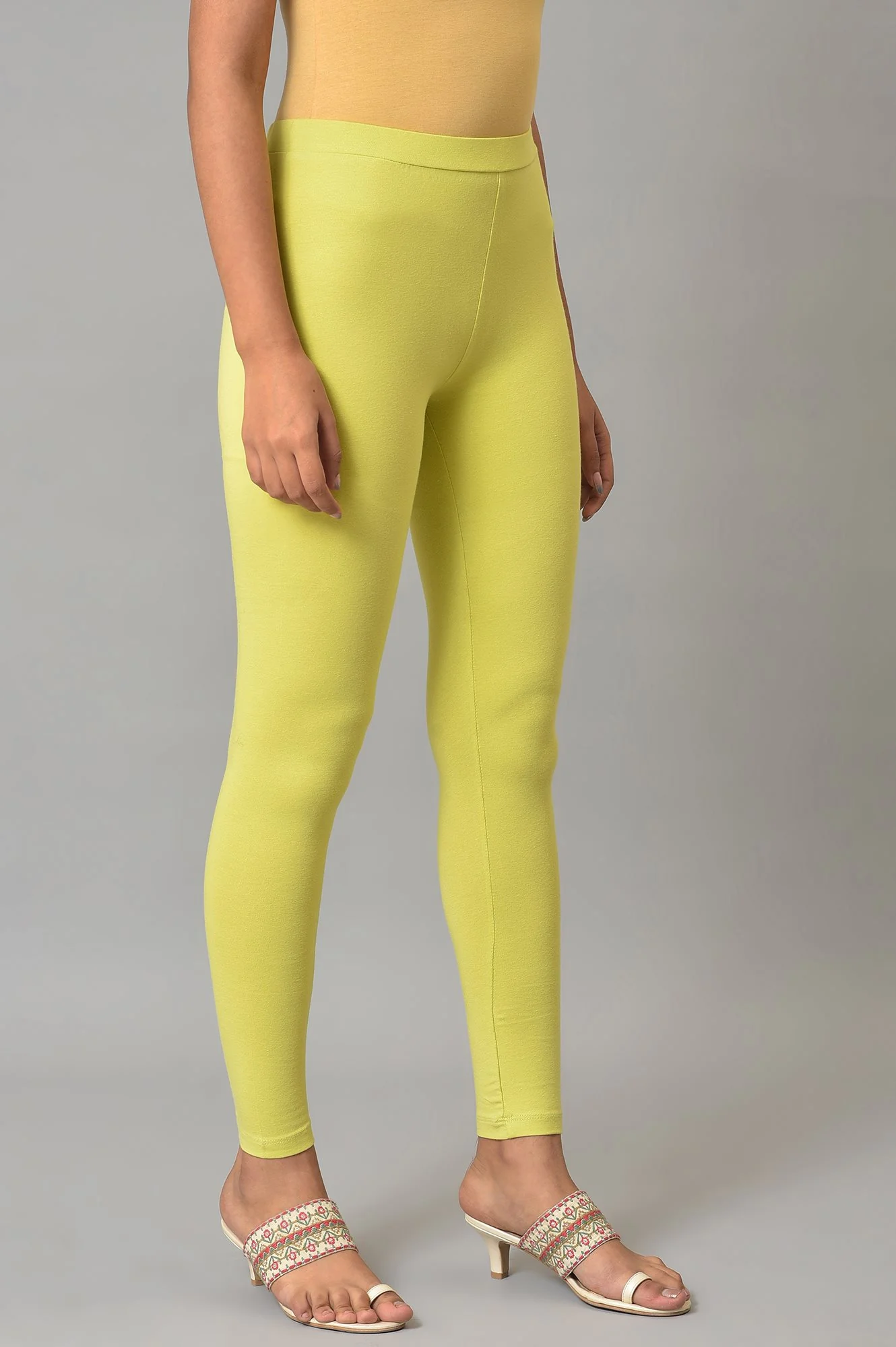 Green Cotton Jersey Tights - Image 4