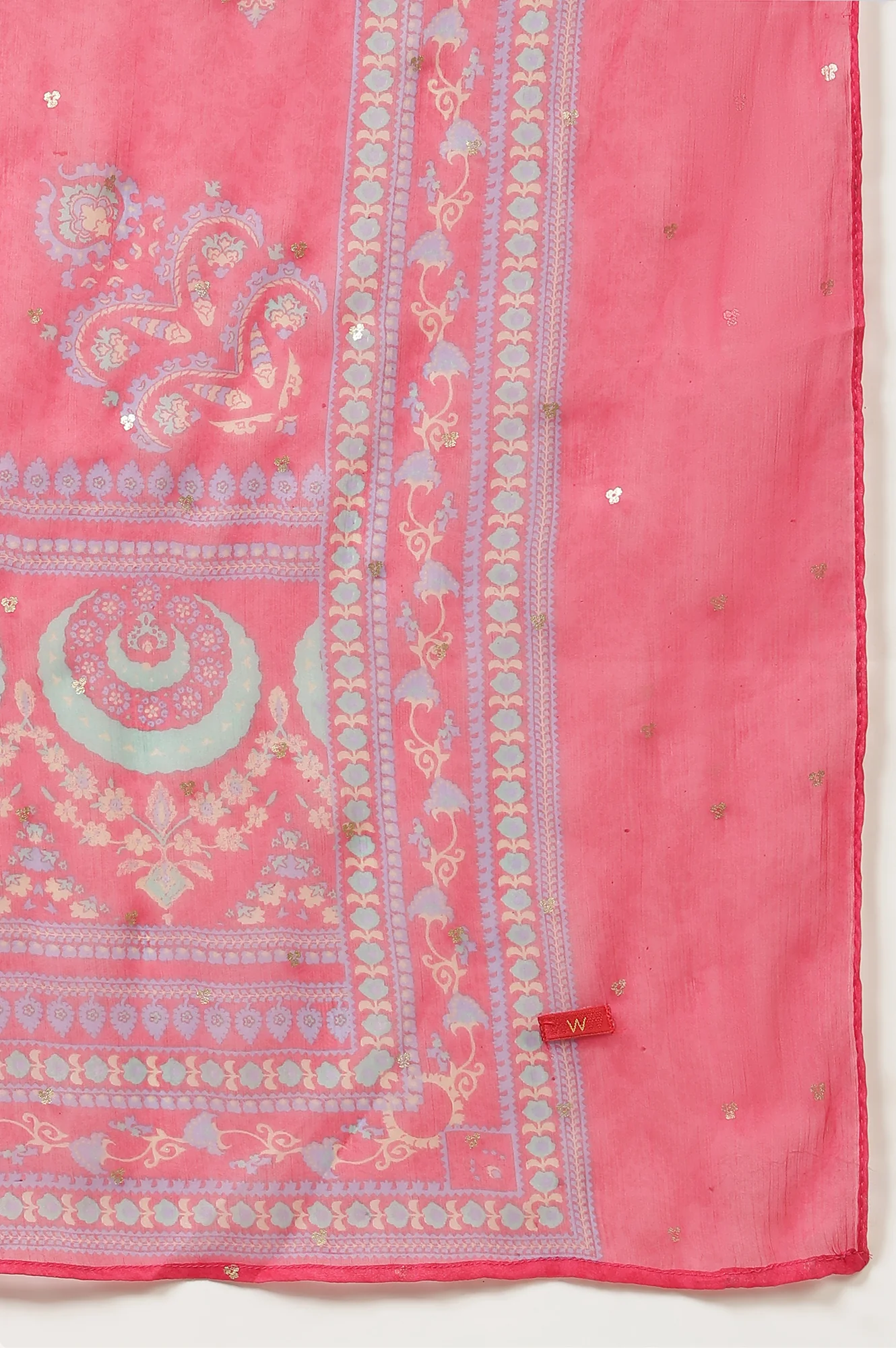 Green Embroidered Kurta, Tights And Dupatta Set - Image 10