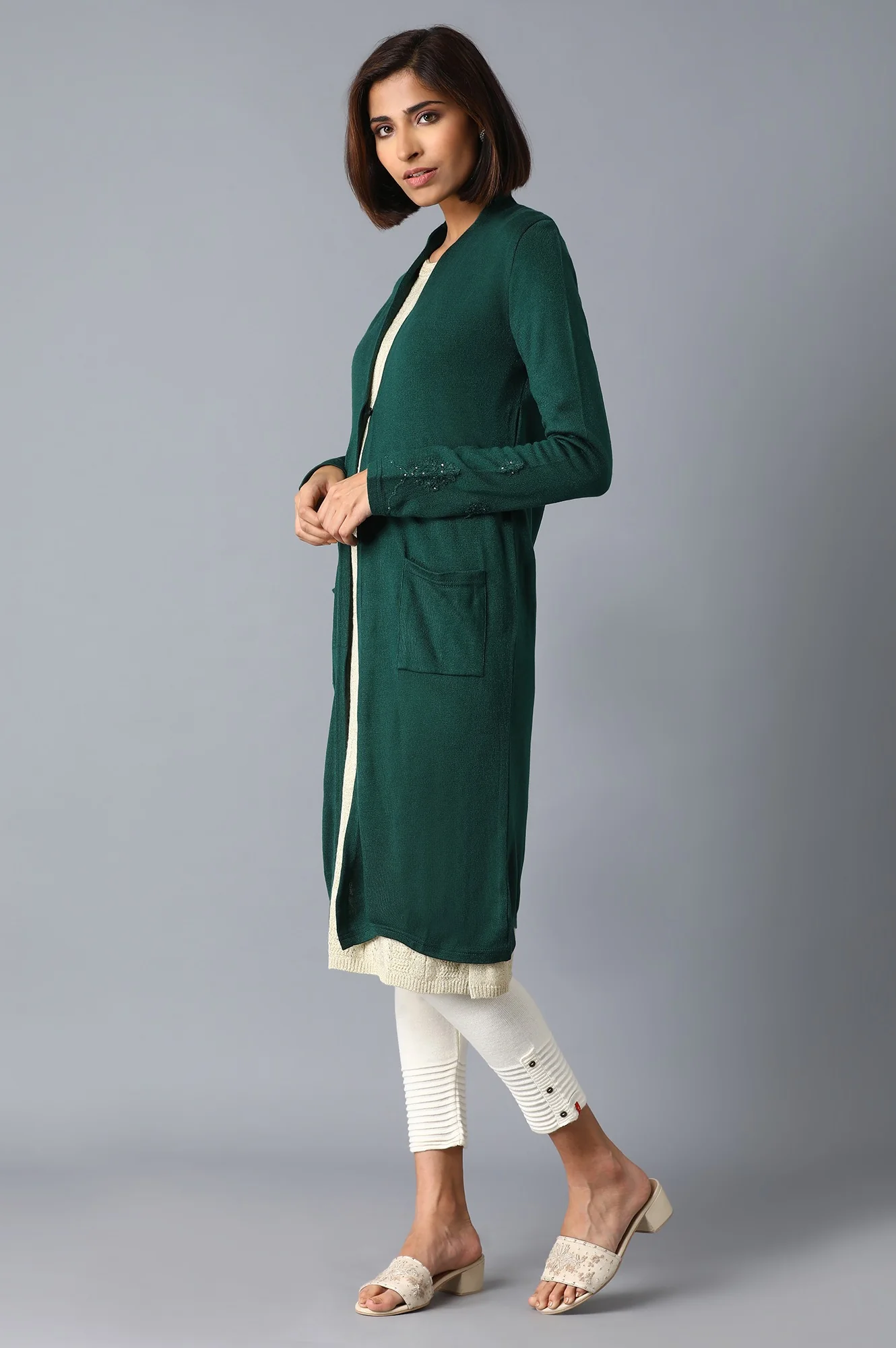 Green Long Cardigan - Image 3