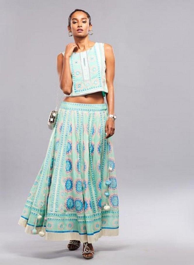 Green Printed Cropped Top - Image 6