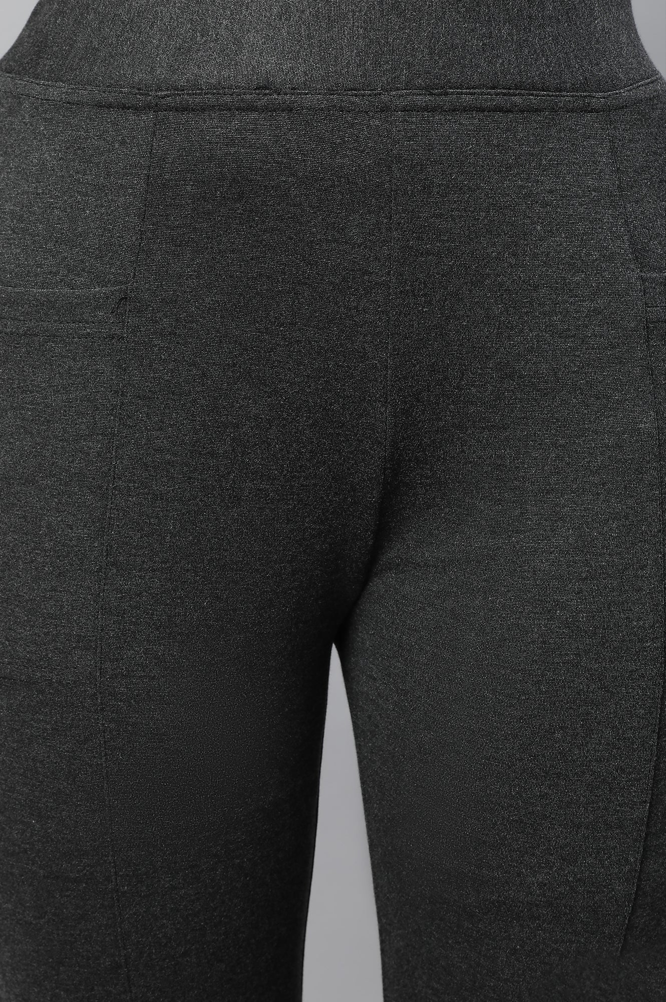Grey Solid Skinny Fit Tights With Elasticated Waistband - Image 7