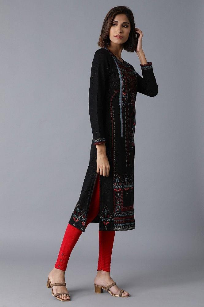 Jet Black Straight kurta - Image 4