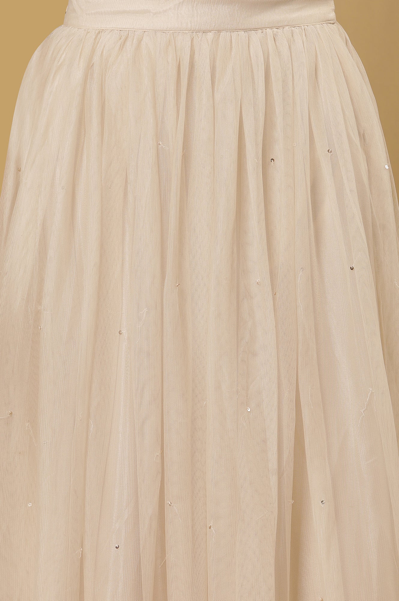 Lavender Shantung Embroidered Kurta And Mesh Skirt Set - Image 8