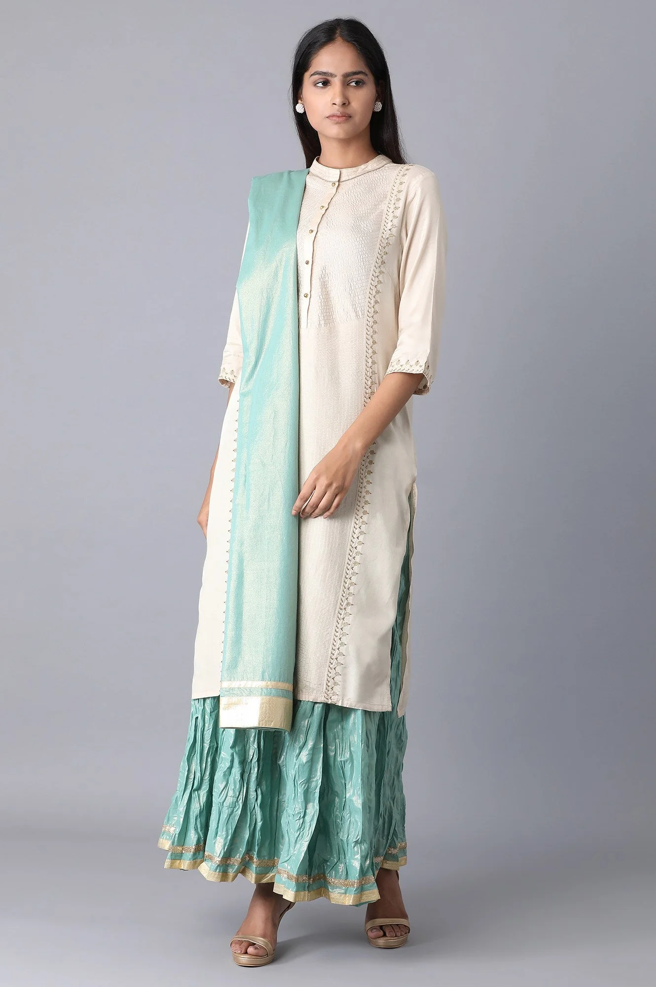 Blue Voile Dupatta - Image 2
