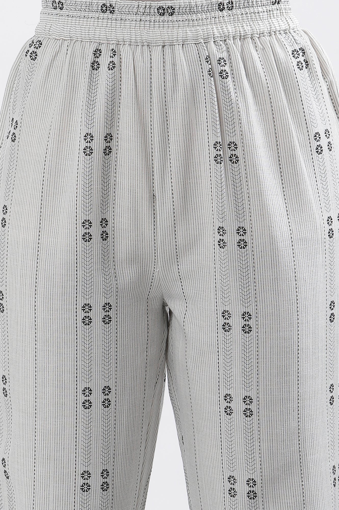 Light Grey Yarn Dyed Tunic And Pants Set - Image 10
