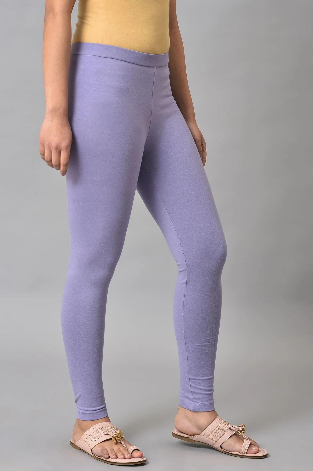 Lilac Cotton Jersey Tights - Image 4