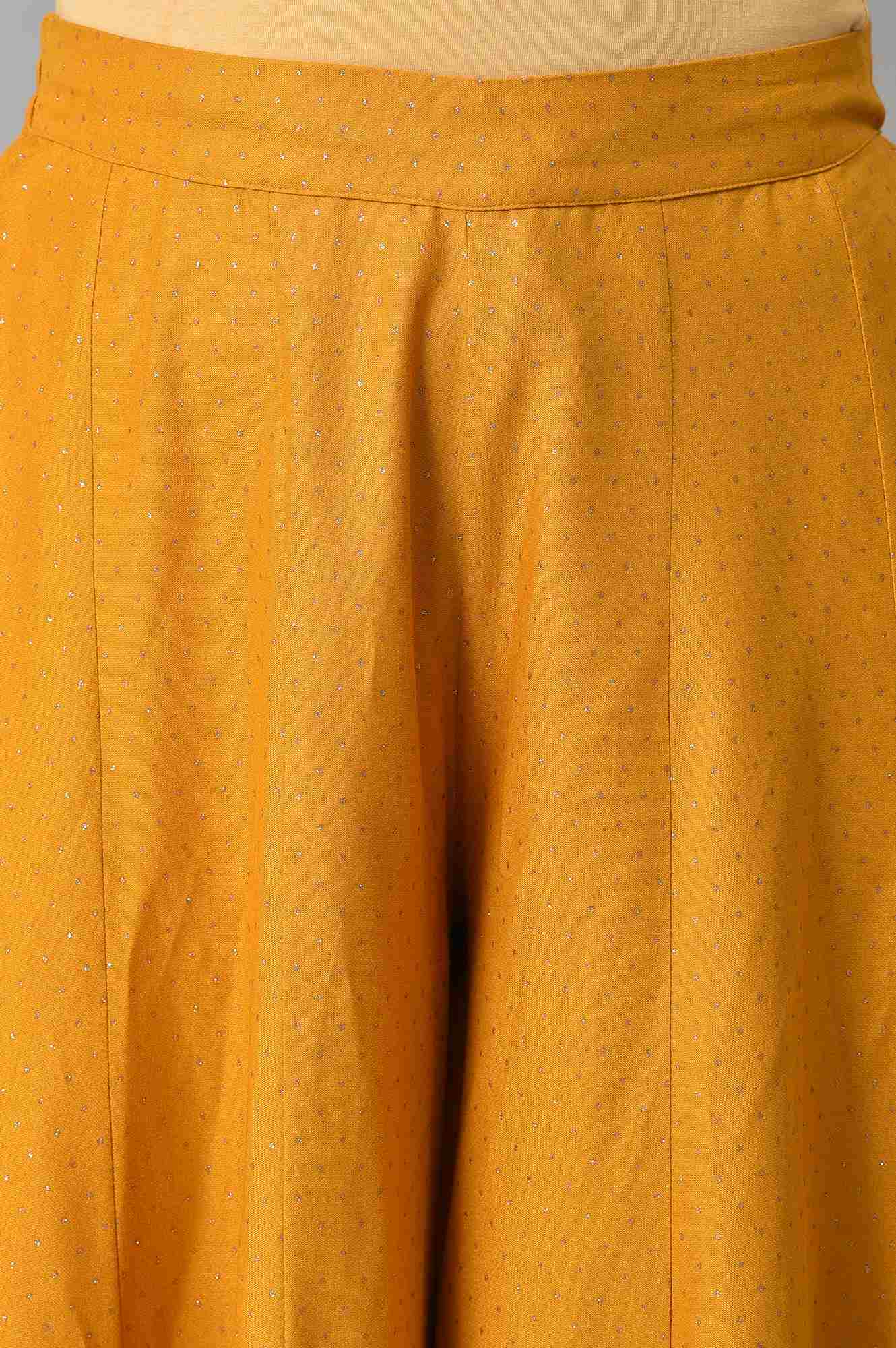 Mustard Glitter Printed Culottes - Image 6