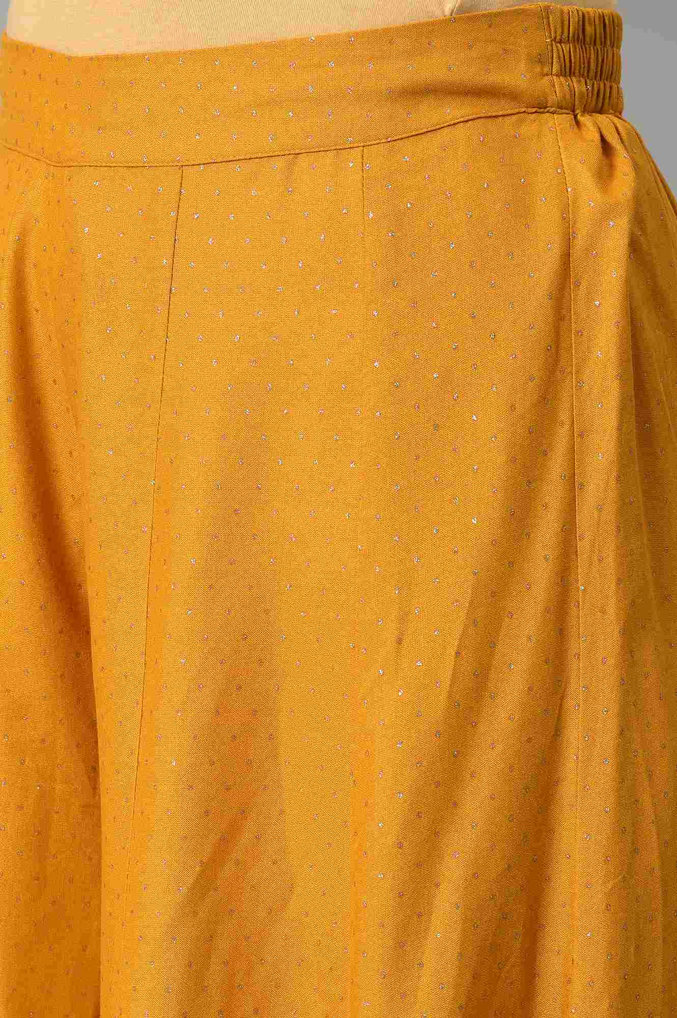 Mustard Glitter Printed Culottes - Image 7