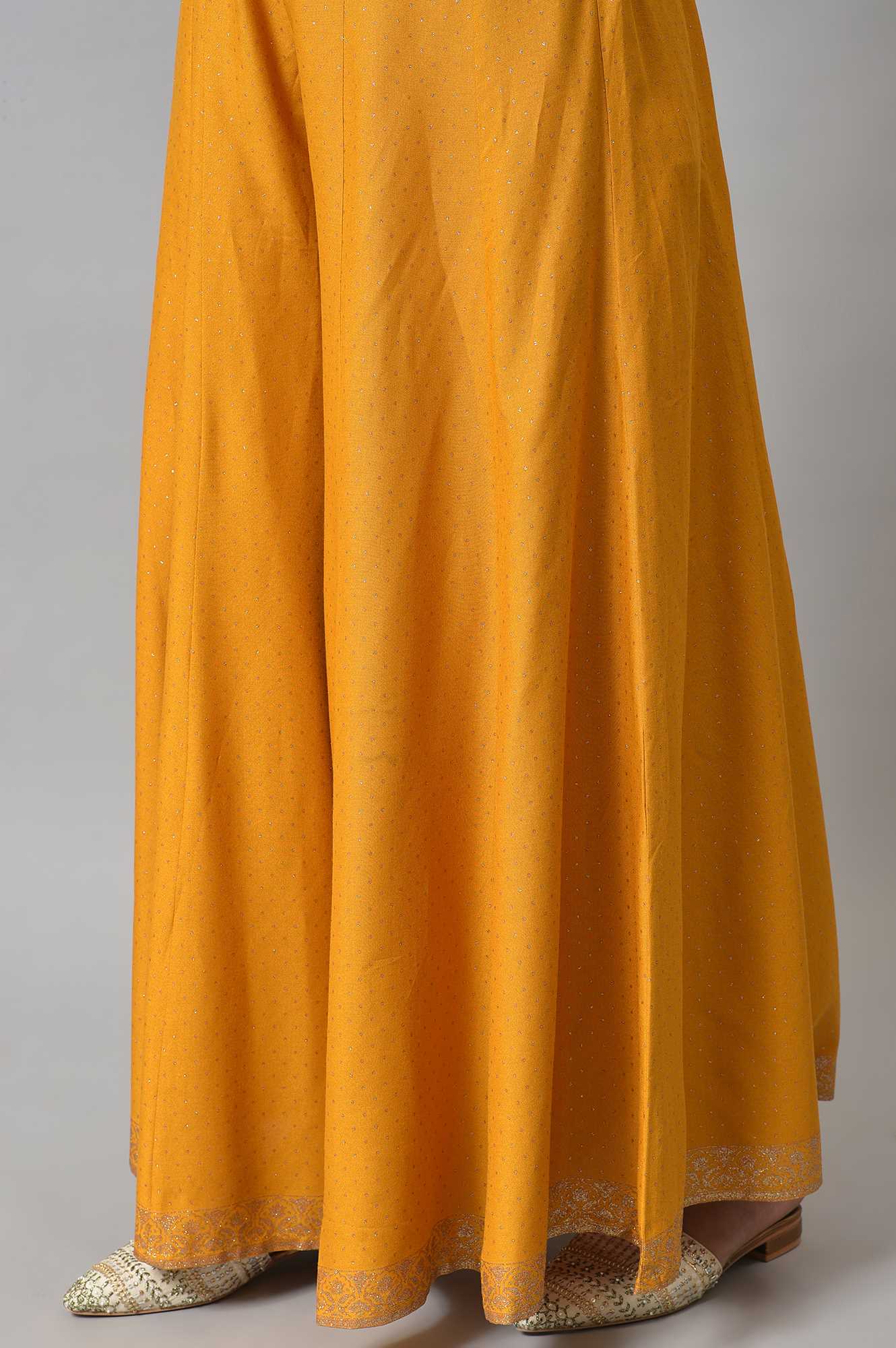 Mustard Glitter Printed Culottes - Image 8