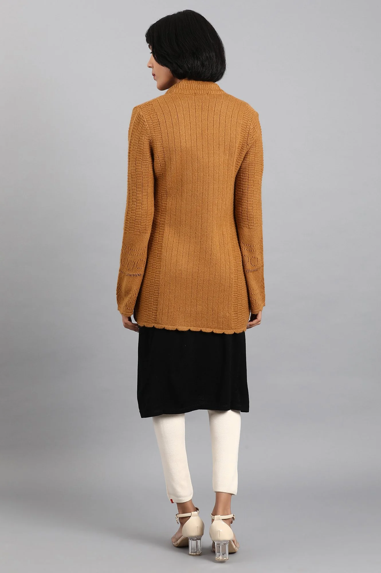 Mustard Open Front Cardigan - Image 5
