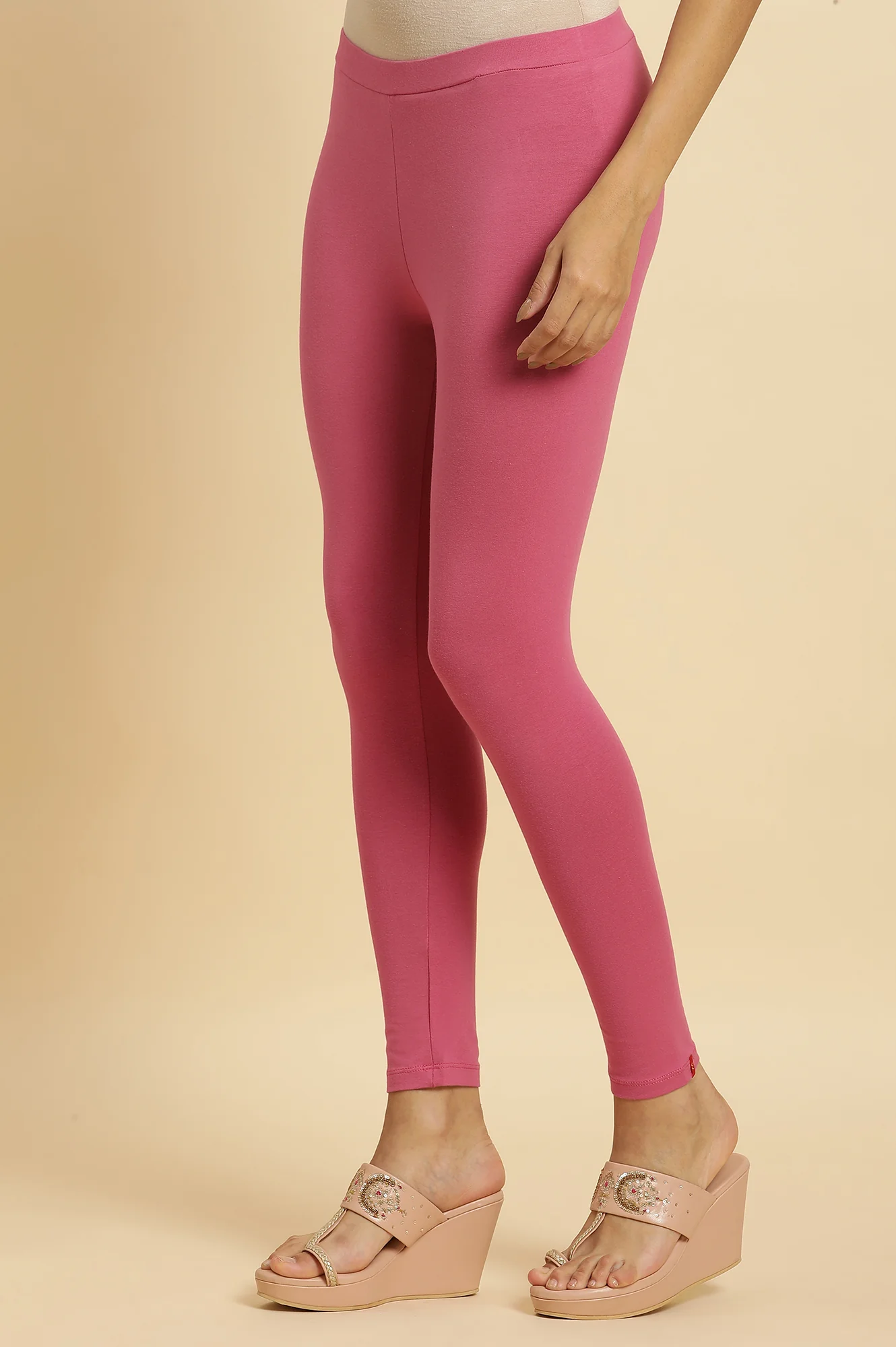 Pink Cotton Jersey Lycra Tights - Image 2