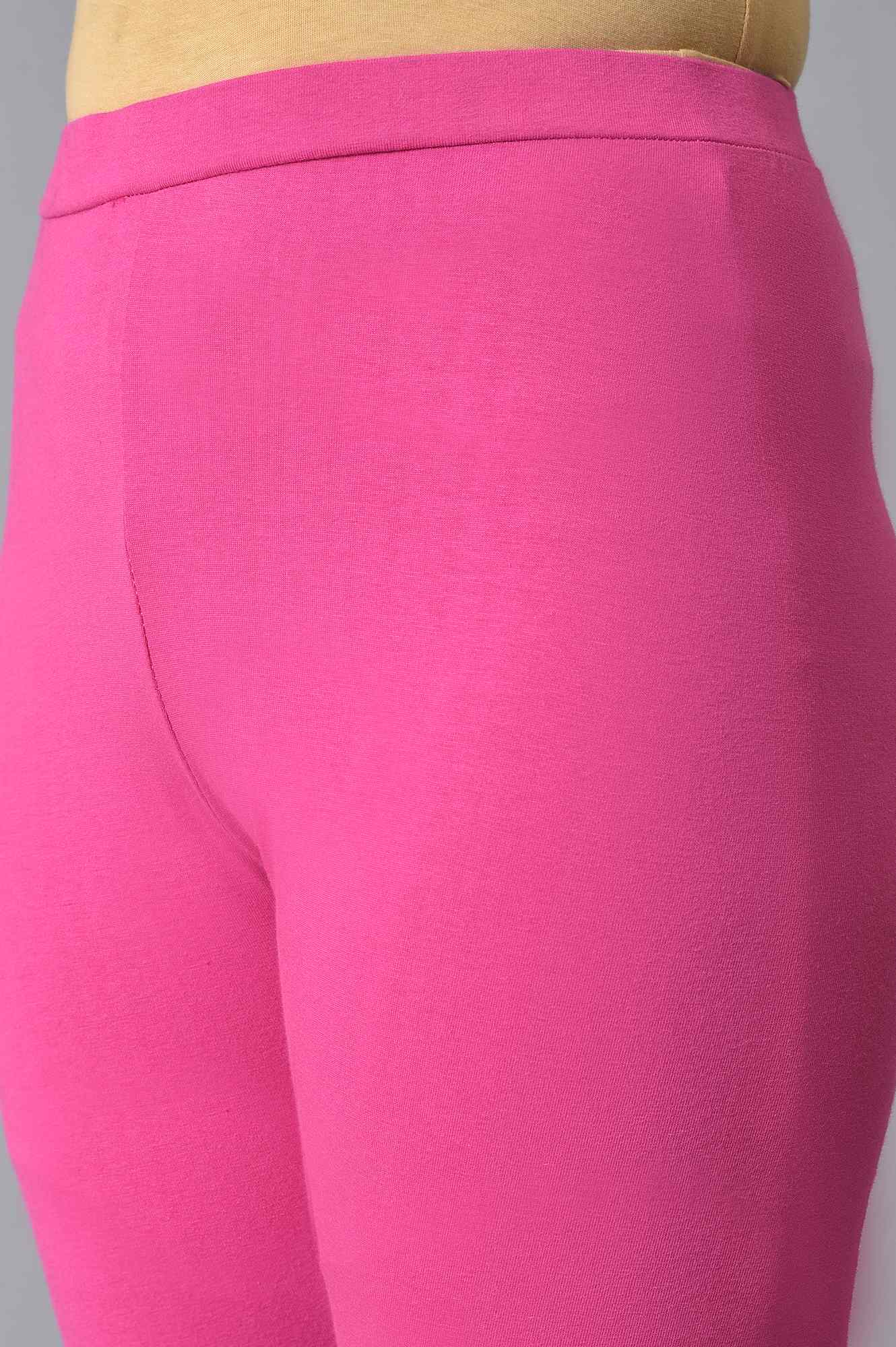 Pink Cotton Jersey Tights - Image 7