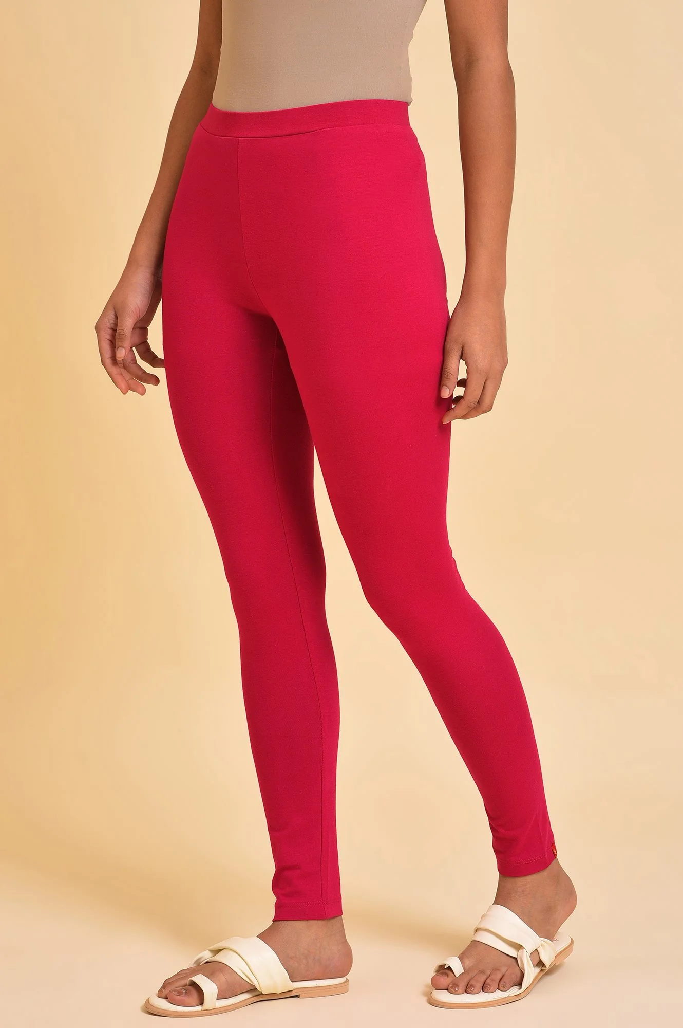Pink Cotton Jersey Tights - Image 3