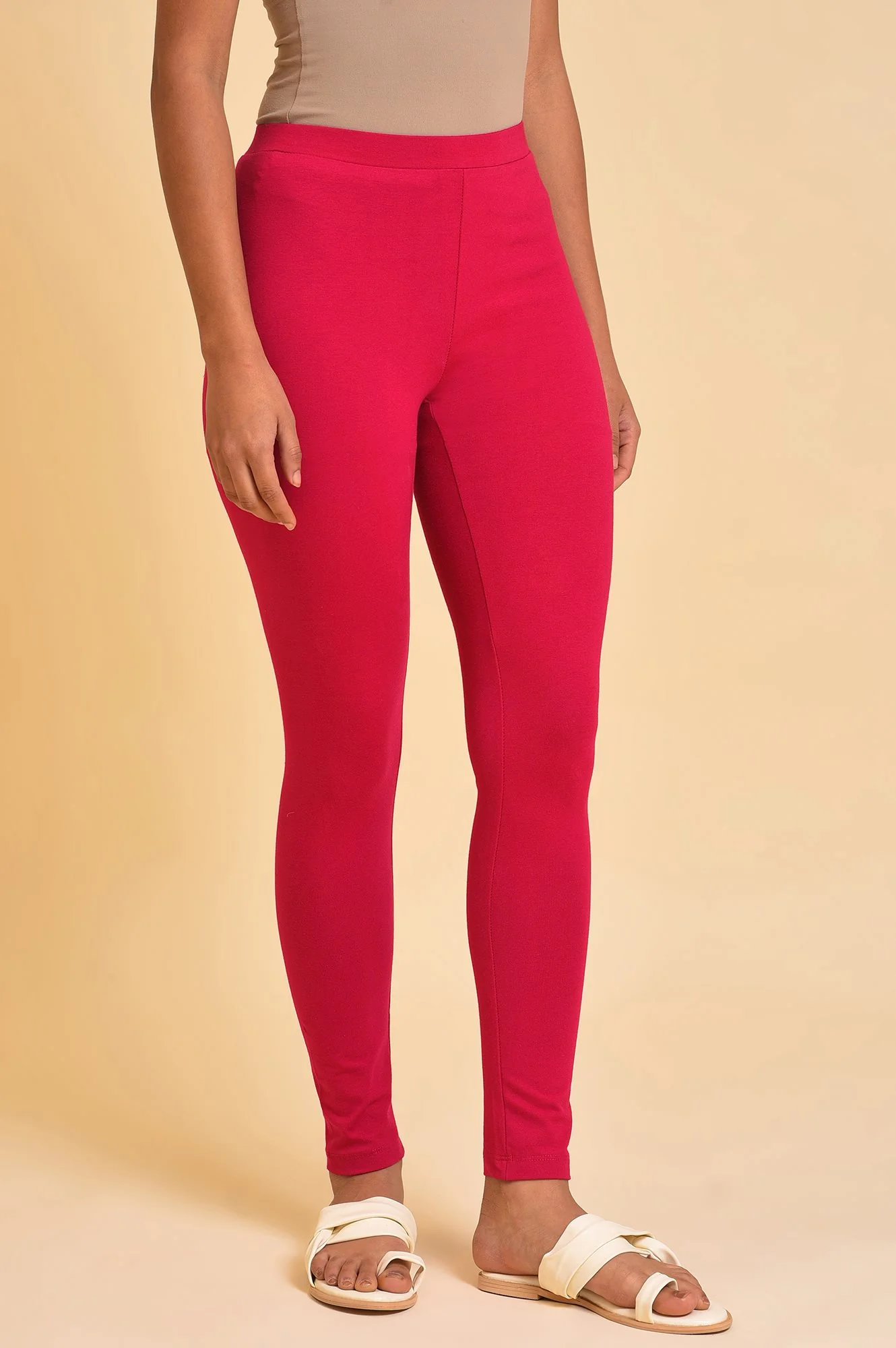 Pink Cotton Jersey Tights - Image 4