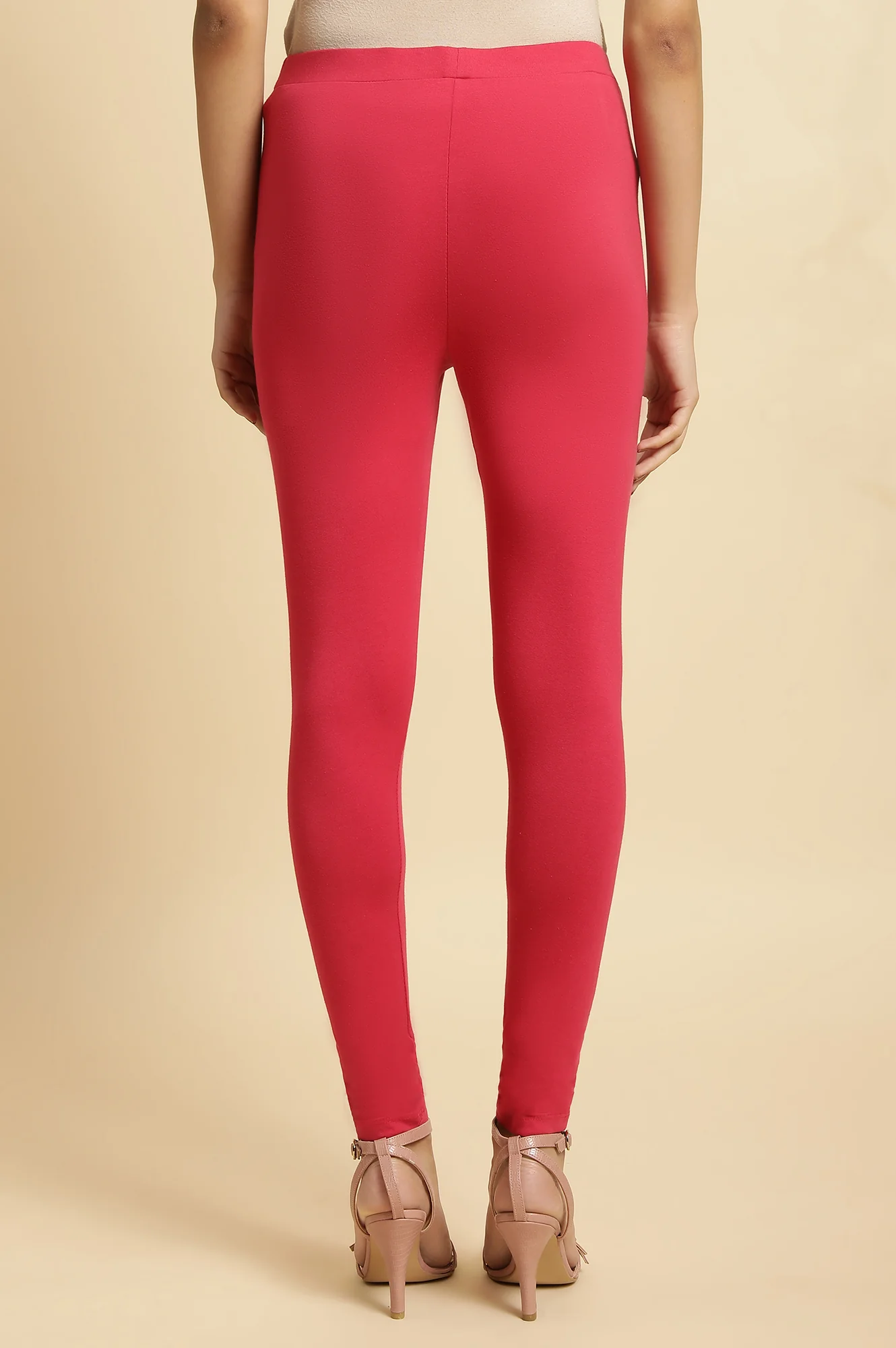 Pink Cotton Jersey Tights - Image 2