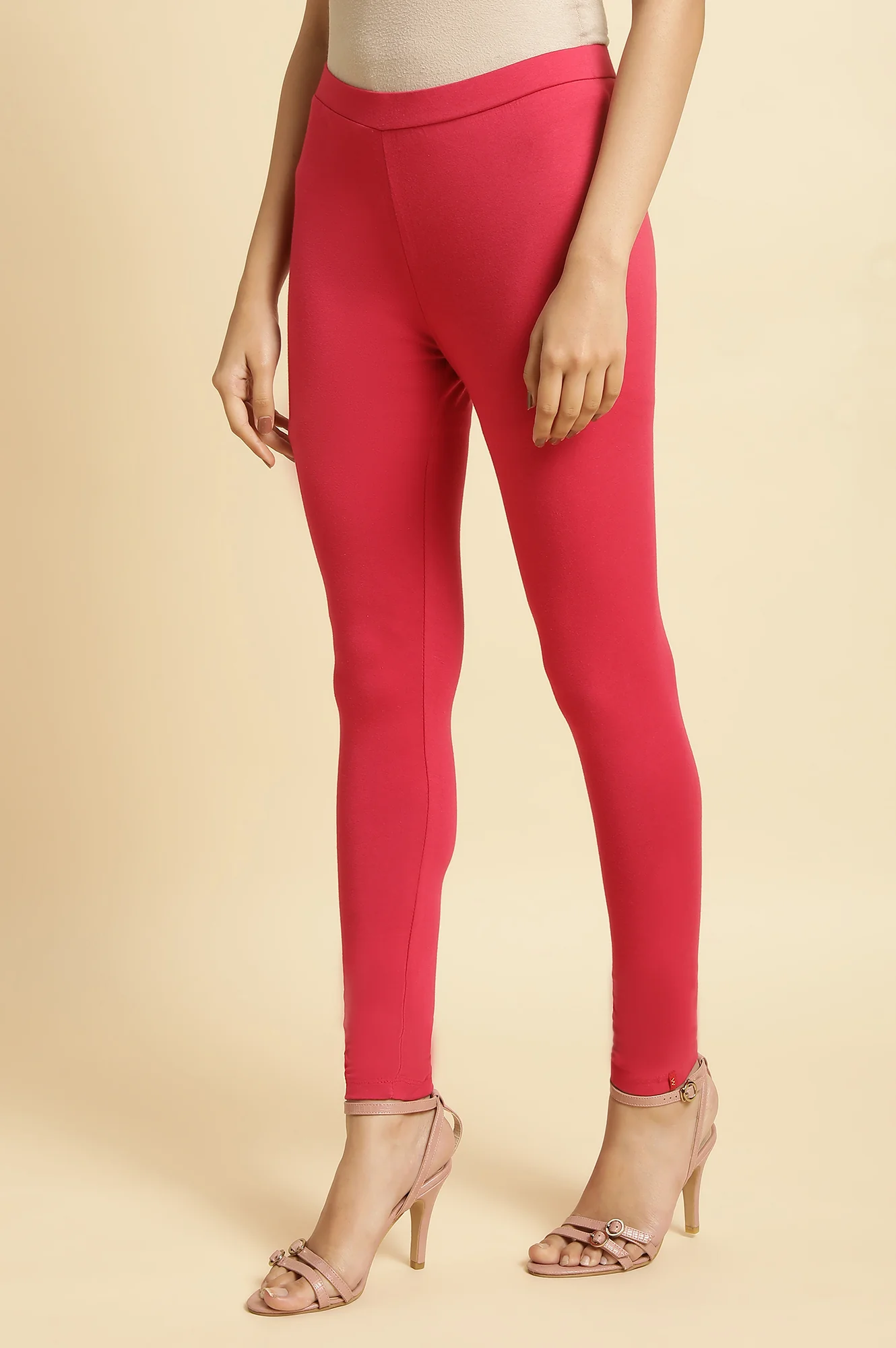Pink Cotton Jersey Tights - Image 3