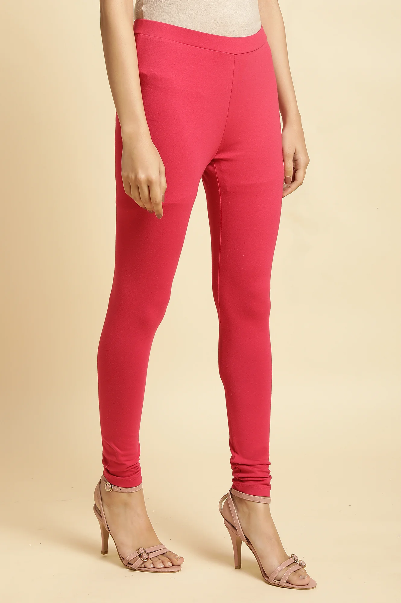 Pink Cotton Jersey Tights - Image 4
