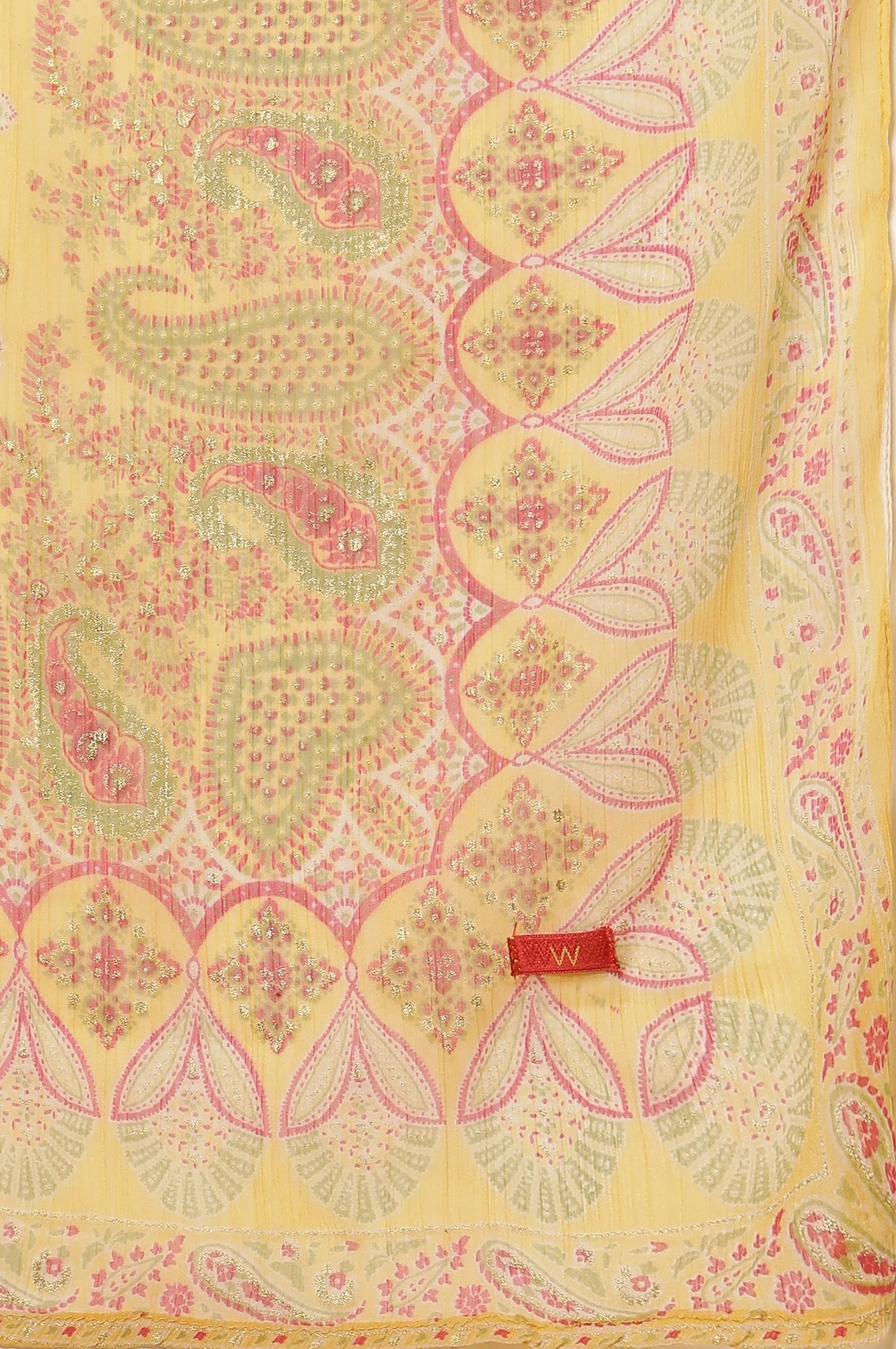 Pink Embroidered Kurta, Mustard Flared Skirt And Dupatta Set - Image 10