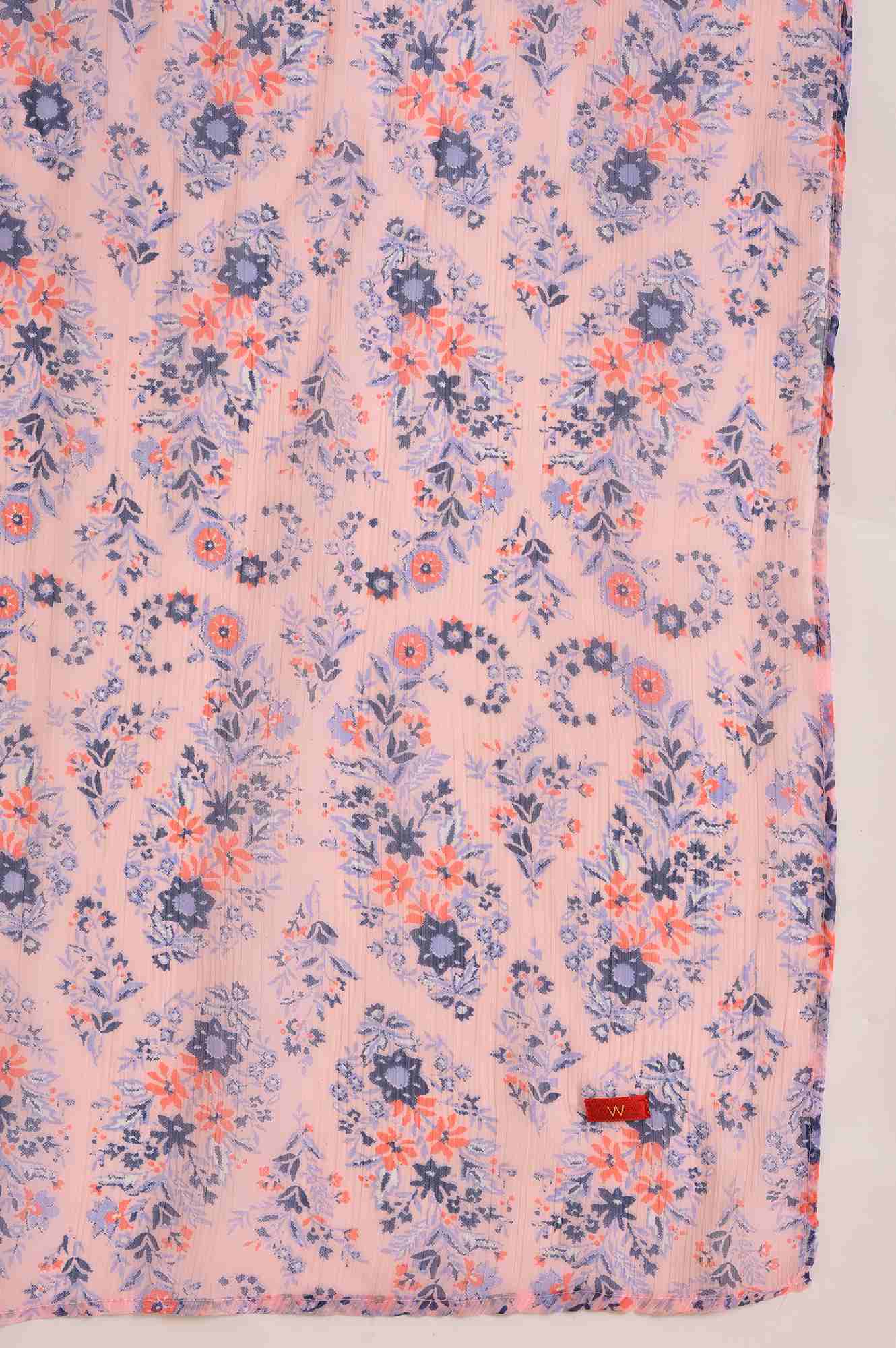 Pink Floral Printed kurta, Pants & Dupatta Set - Image 8