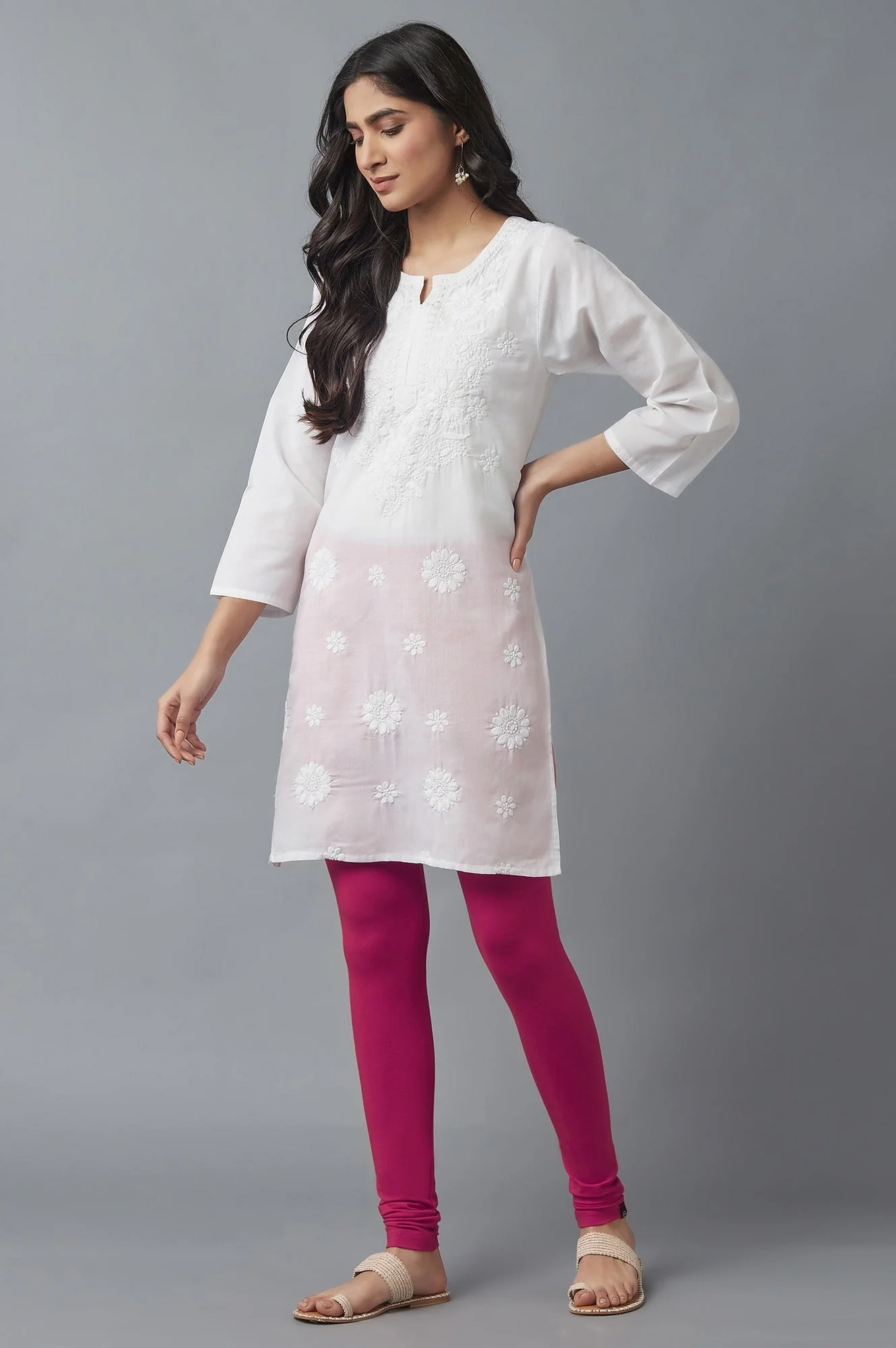 Pink Skin Fit Churidar - Image 5