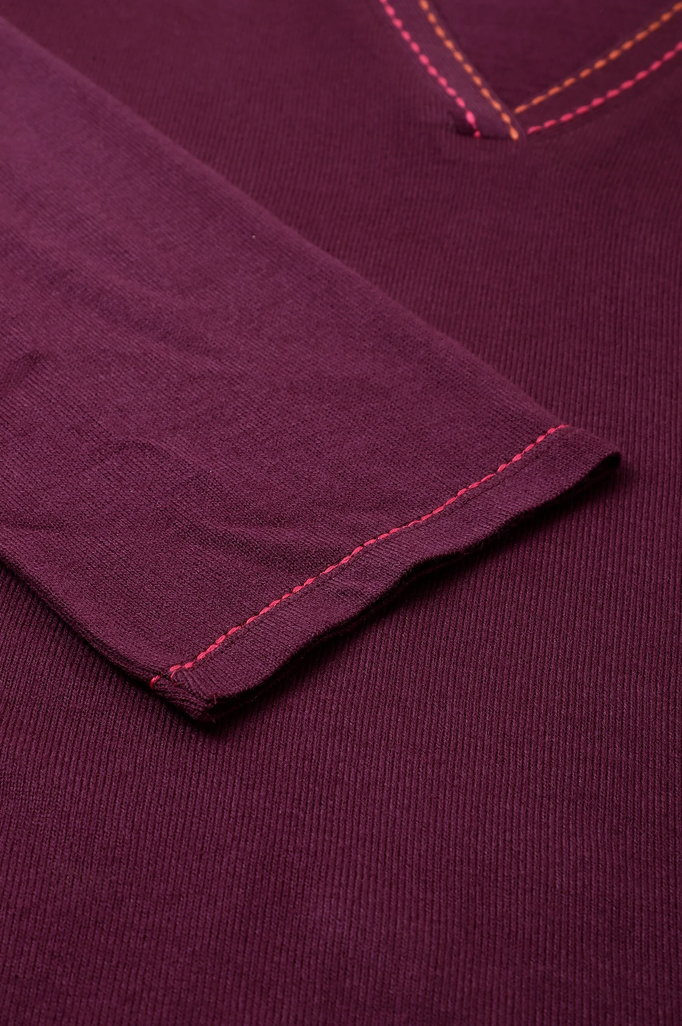 Purple A-Line Embroidered Plus Size Winter kurta - Image 8