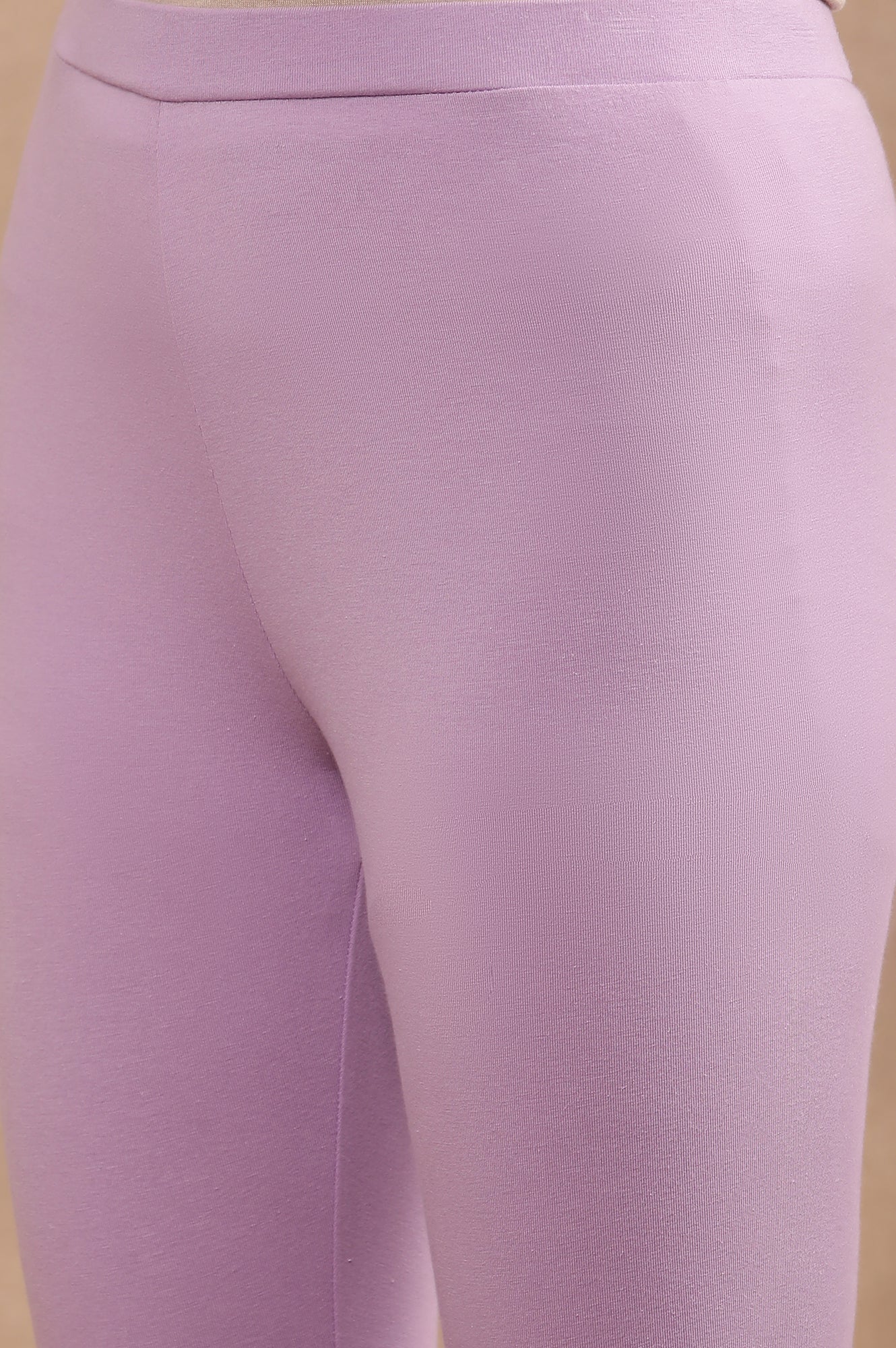 Purple Cotton Embroidered Kurta, Tights And Mesh Dupatta - Image 9