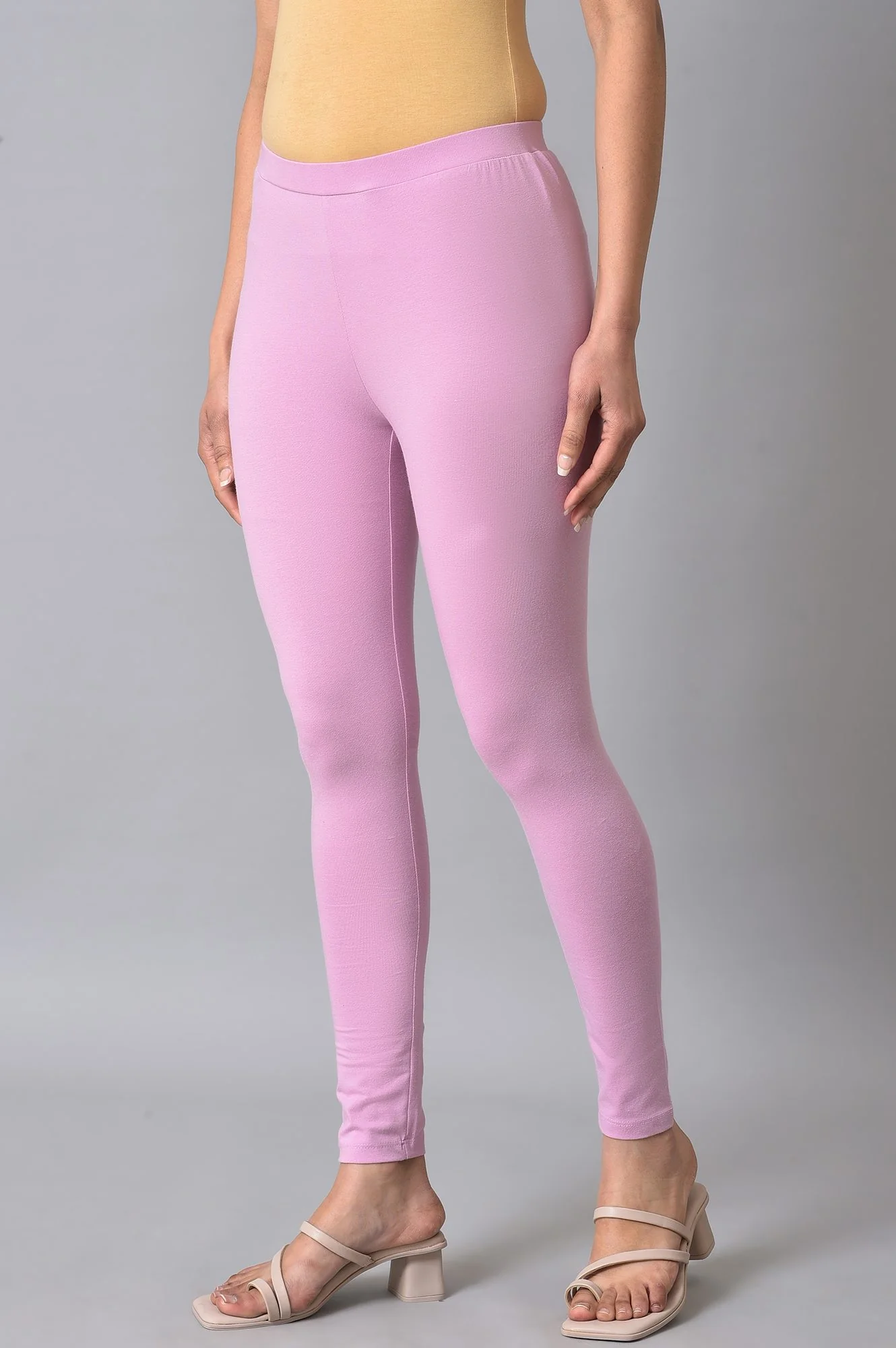Purple Cotton Jersey Tights - Image 3