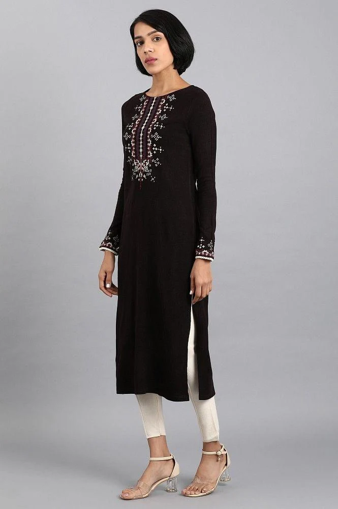 Purple Mandarin Neck Winter kurta - Image 3