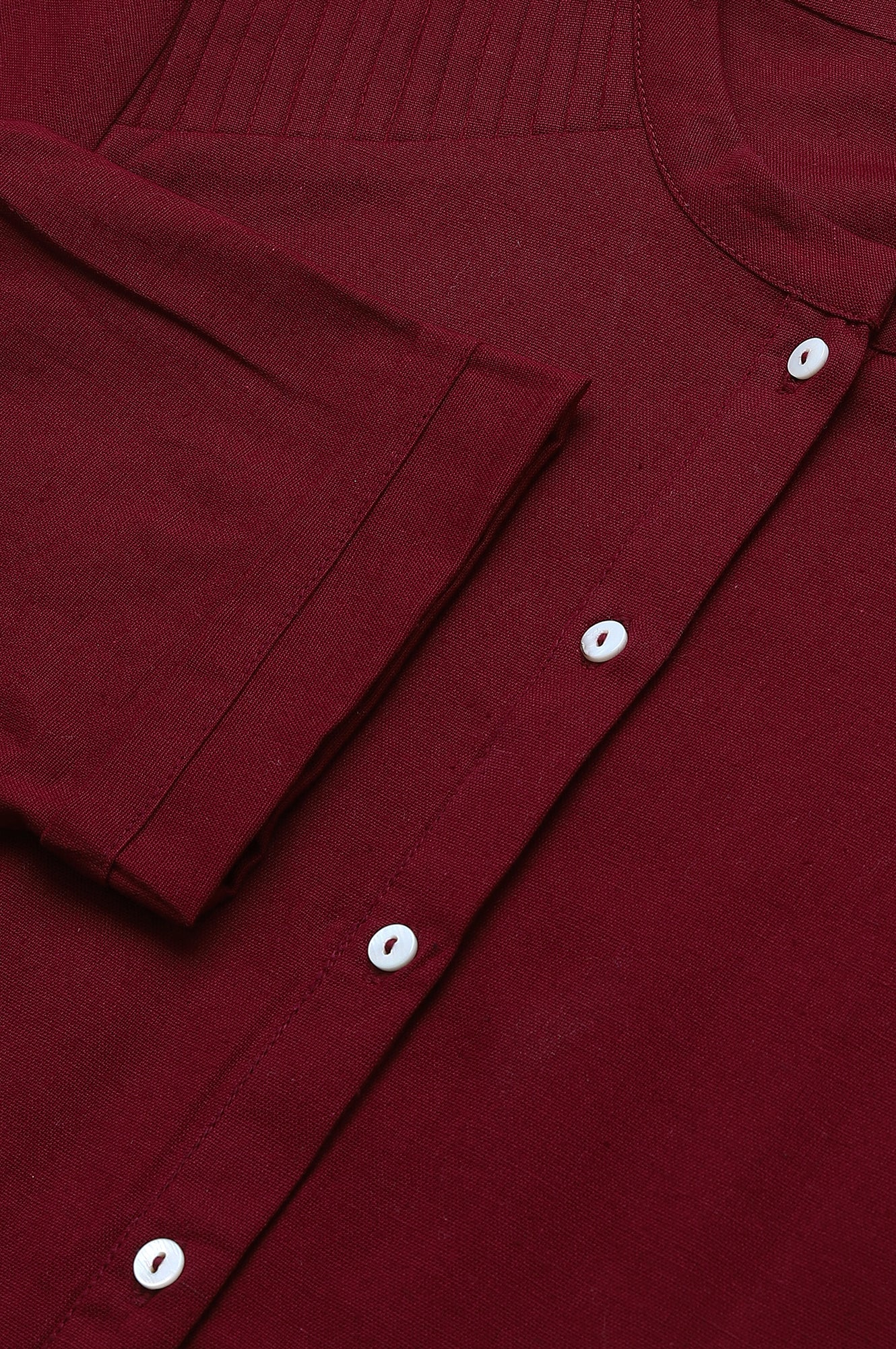 Red Half Placket Shirt kurta - Image 7