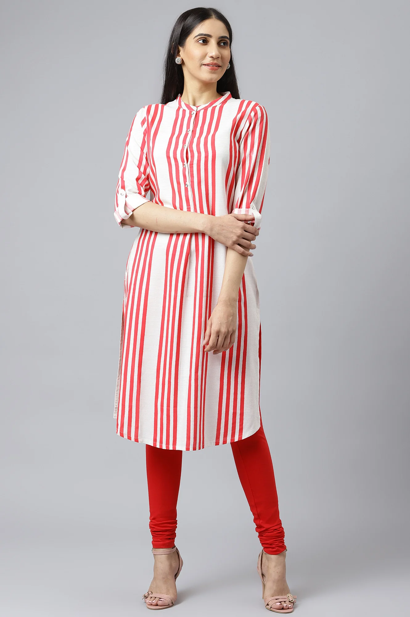 Red Knitted Churidar - Image 4