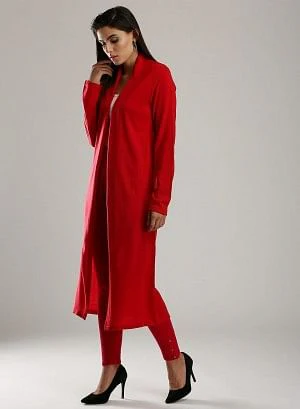 Red Open Cardigan - Image 2