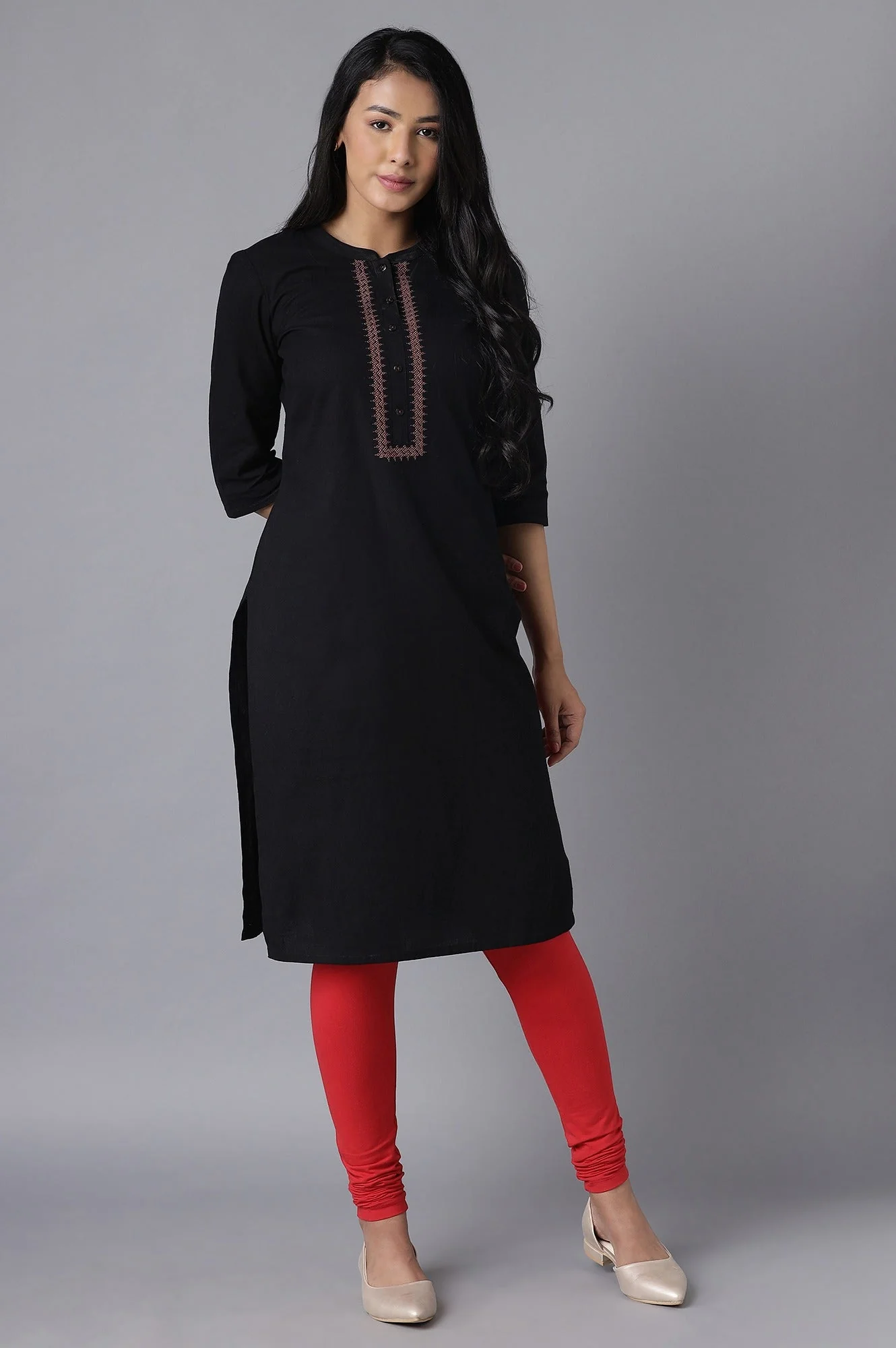 Red Skin Fit Churidar - Image 5