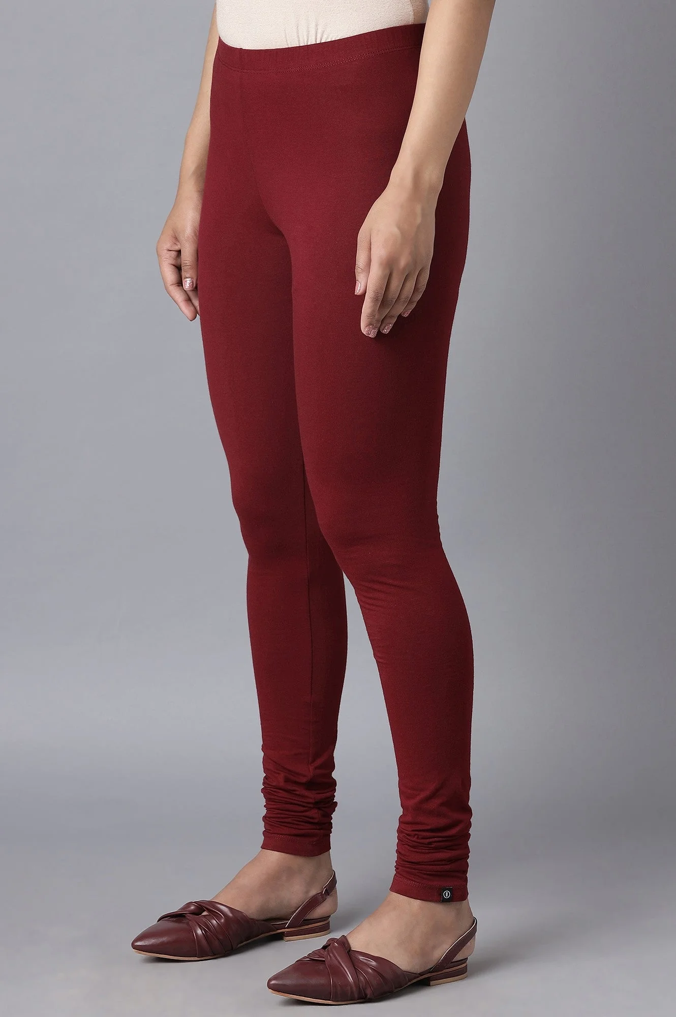 Maroon Skin Fit Churidar - Image 3