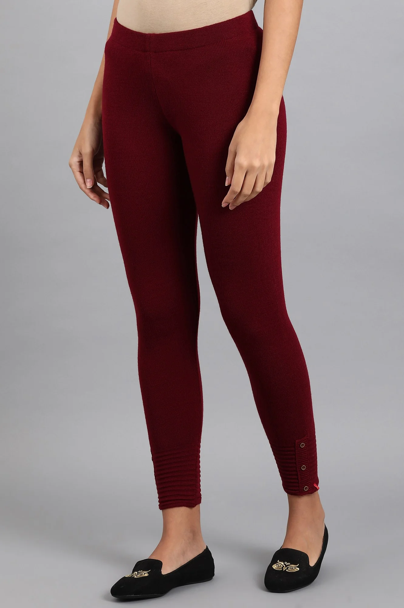 Red Woollen Leggings - Image 3