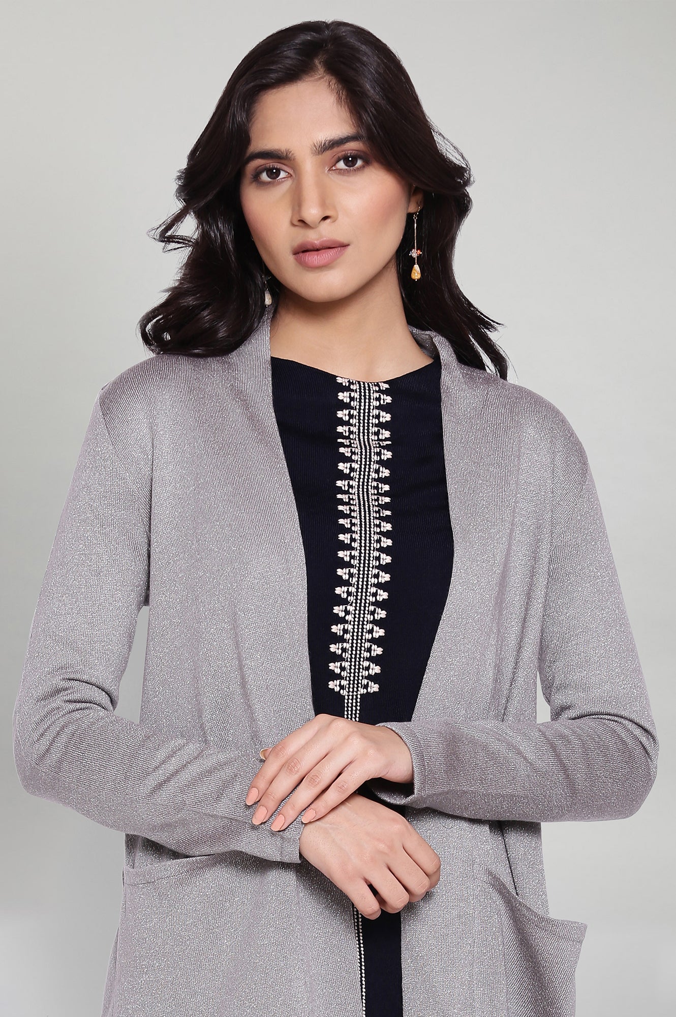 Silver Circular Flared Cardigan - Image 6