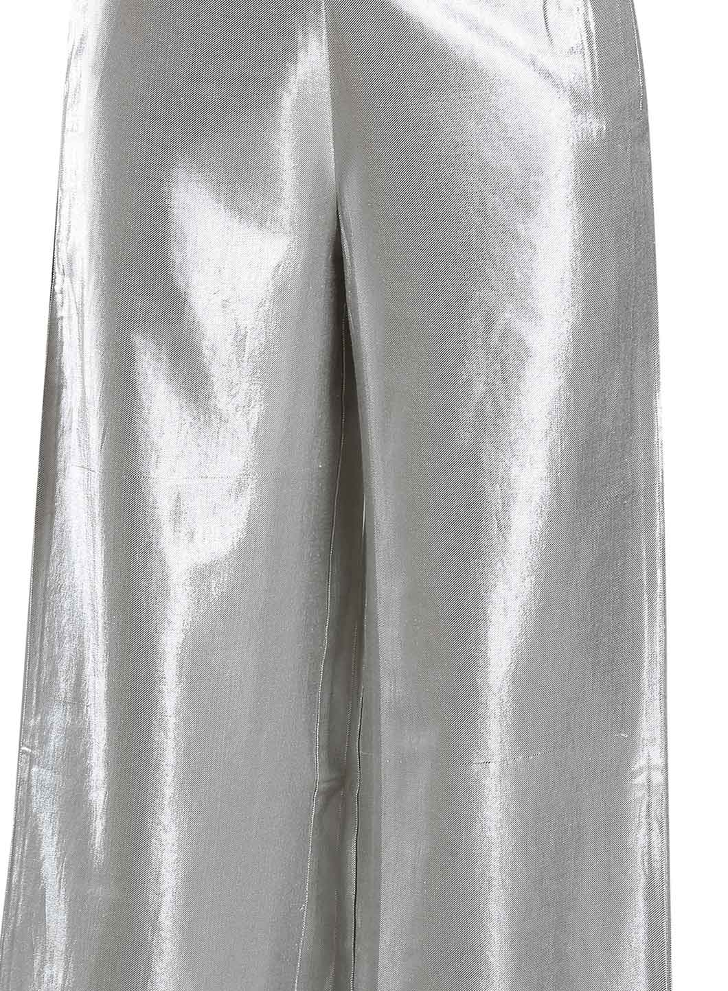 Silver Shimmery Festive Slim Pants - Image 3