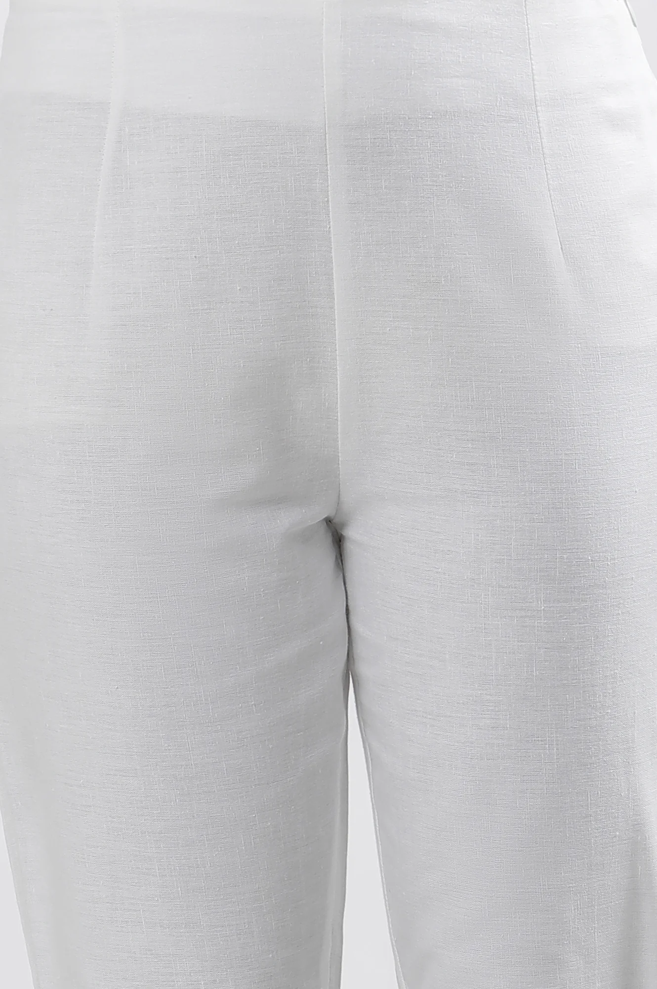 White Cotton Embroidered Kurta And Pants Set - Image 8