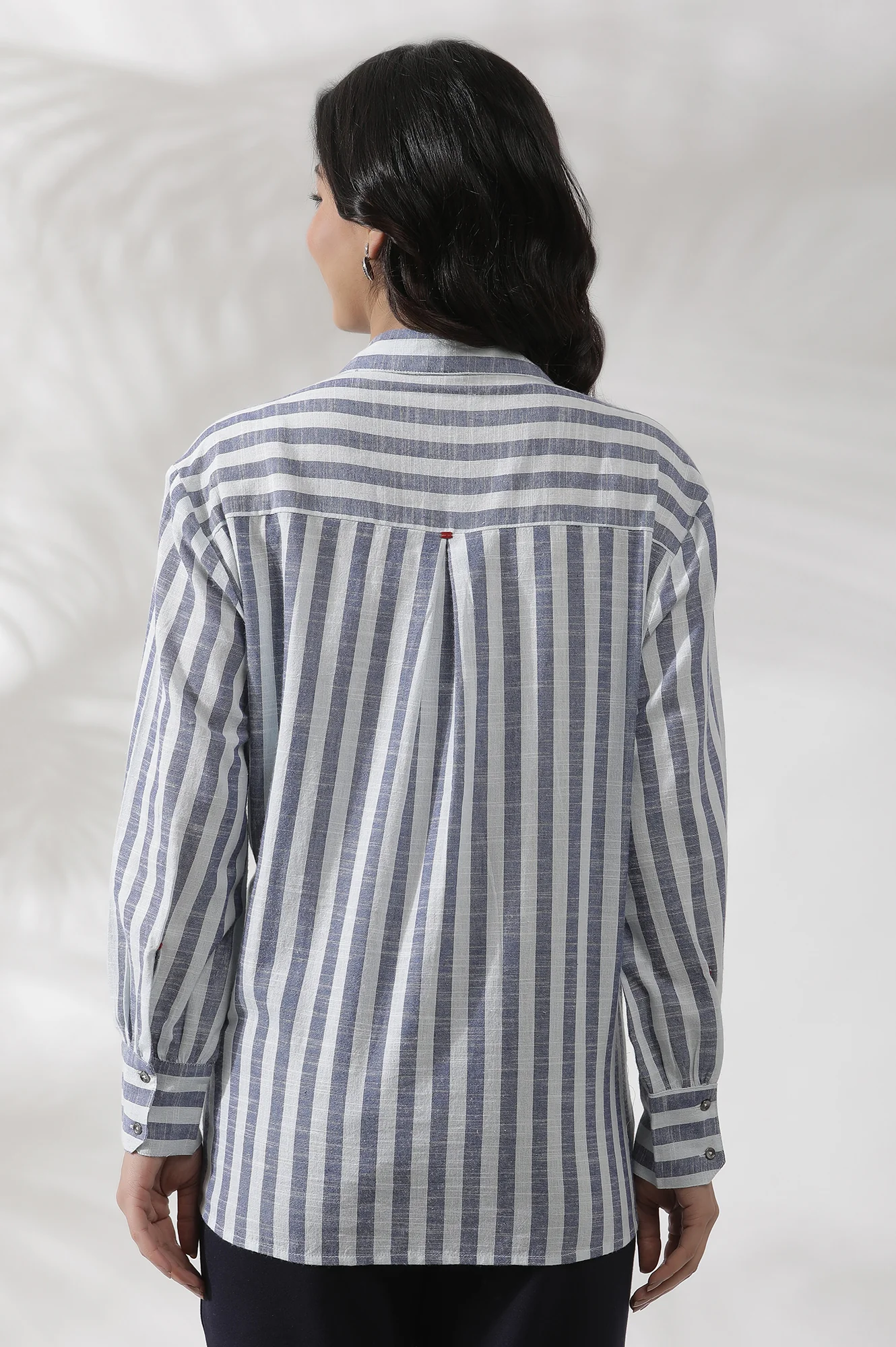 White Cotton Striped Shirt - Image 3